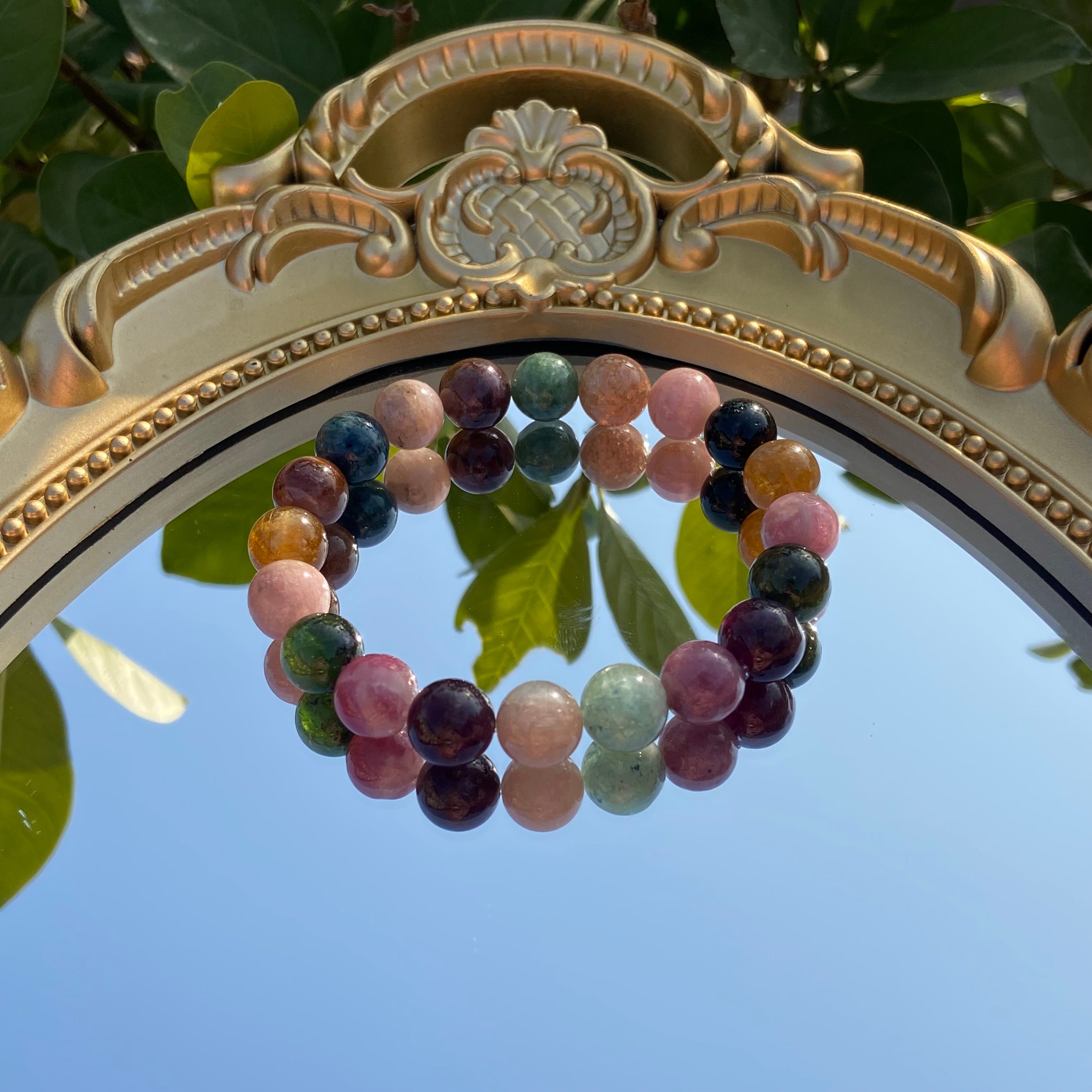 Natural Multi-Color Tourmaline Bracelet - Handcrafted Gemstone Jewelry for Energy Balance & Daily Elegance