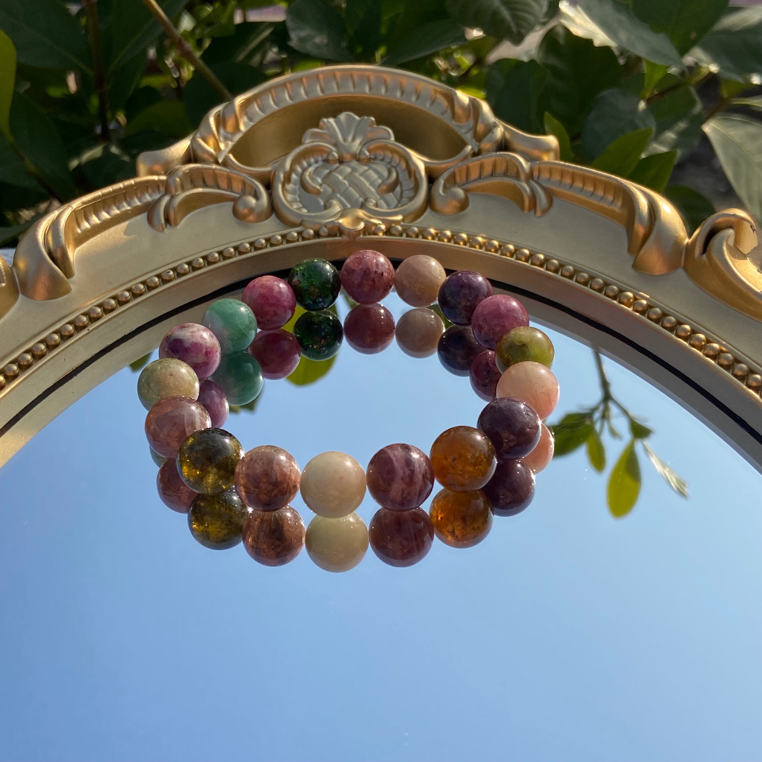 Natural Multi-Color Tourmaline Bracelet - Handcrafted Gemstone Jewelry for Energy Balance & Daily Elegance