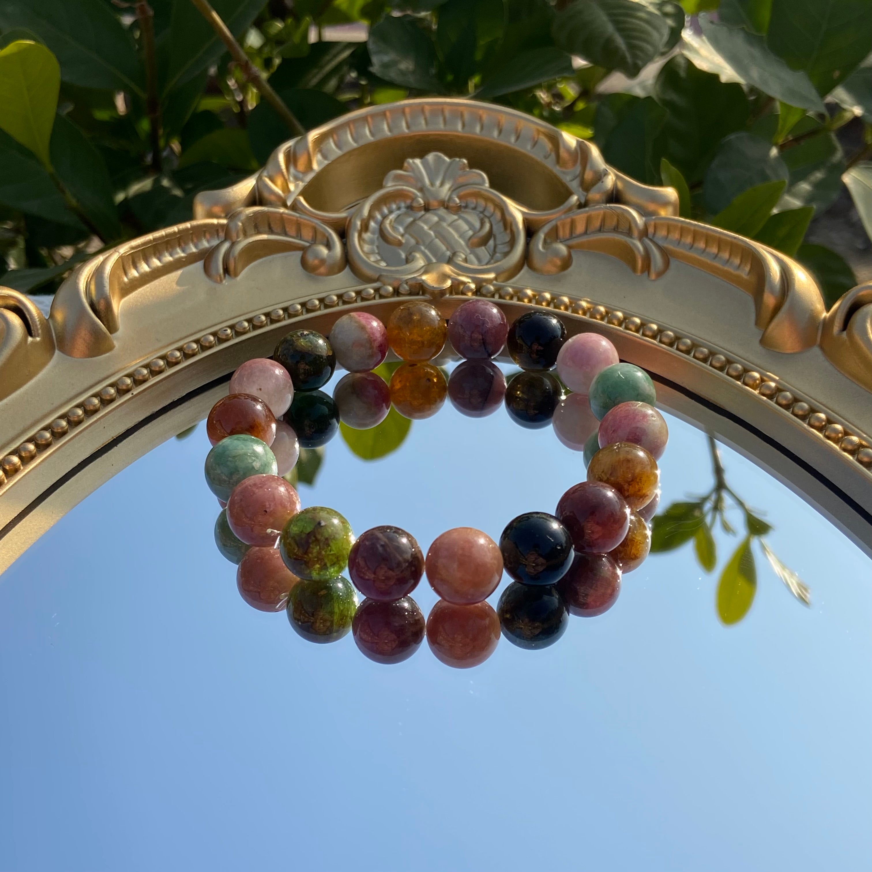 Natural Multi-Color Tourmaline Bracelet - Handcrafted Gemstone Jewelry for Energy Balance & Daily Elegance