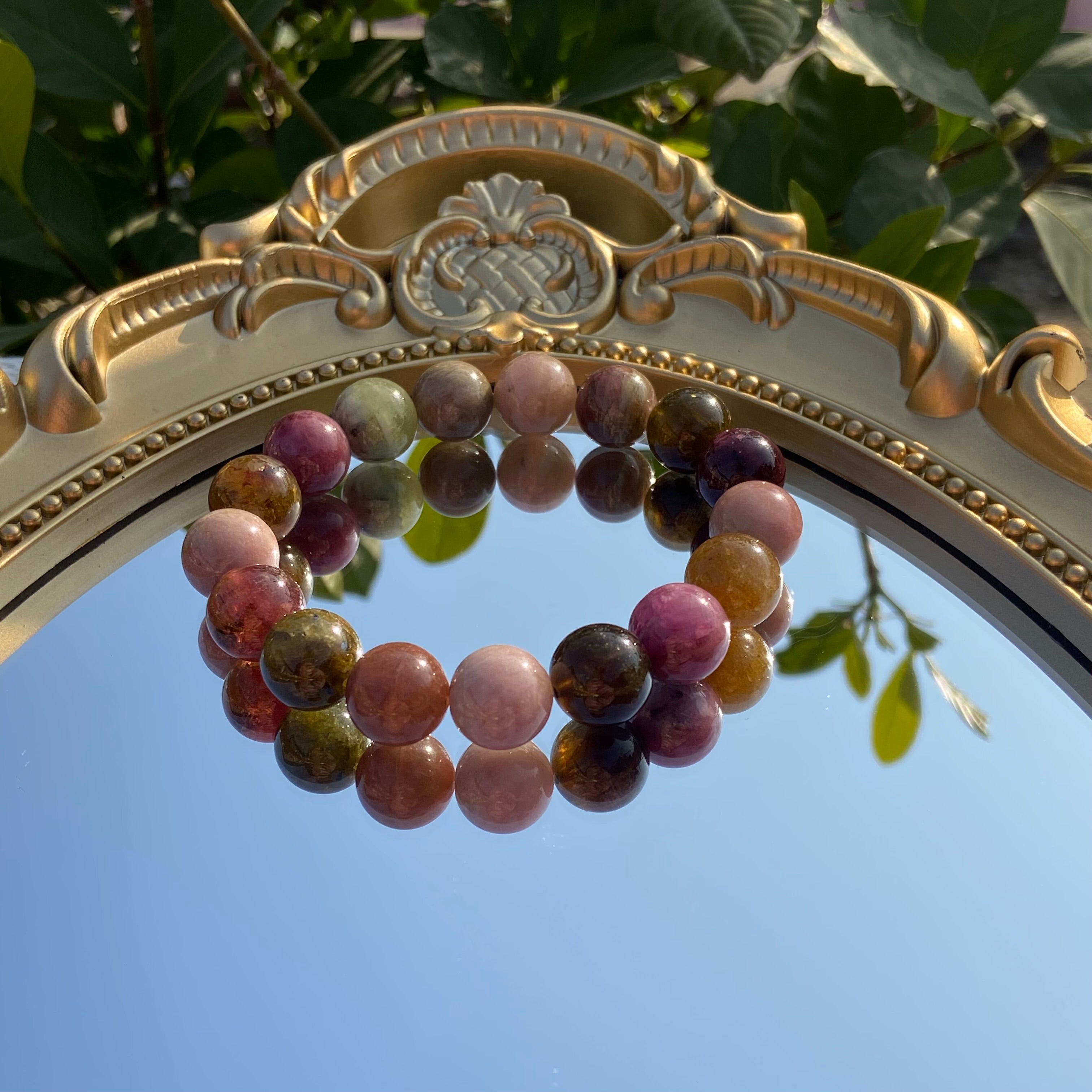 Natural Multi-Color Tourmaline Bracelet - Handcrafted Gemstone Jewelry for Energy Balance & Daily Elegance