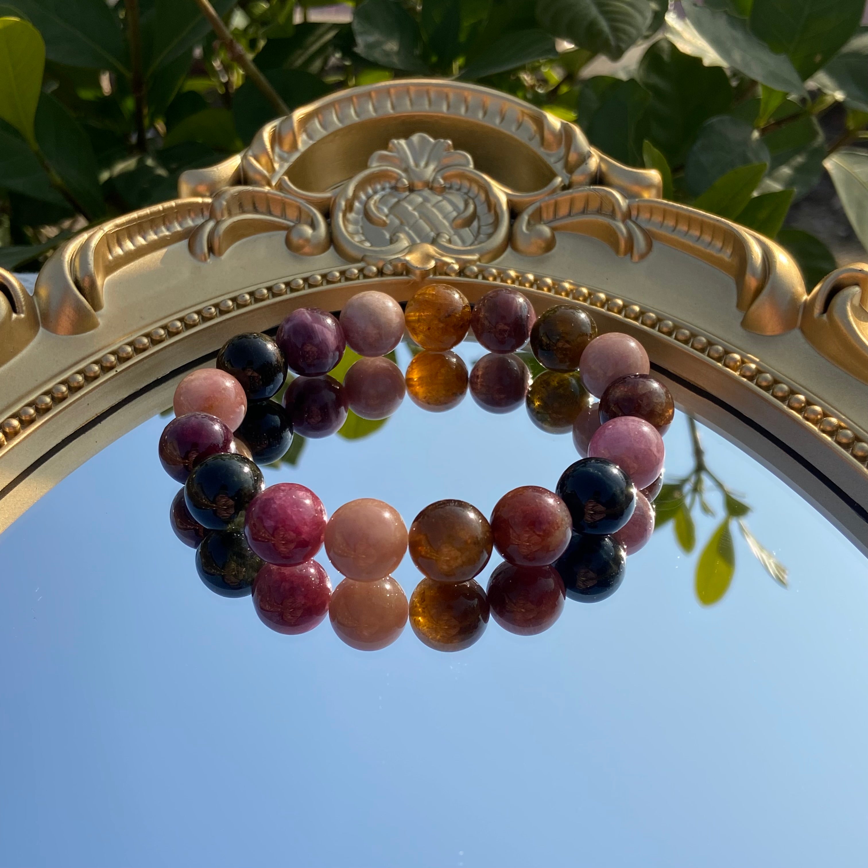 Natural Multi-Color Tourmaline Bracelet - Handcrafted Gemstone Jewelry for Energy Balance & Daily Elegance