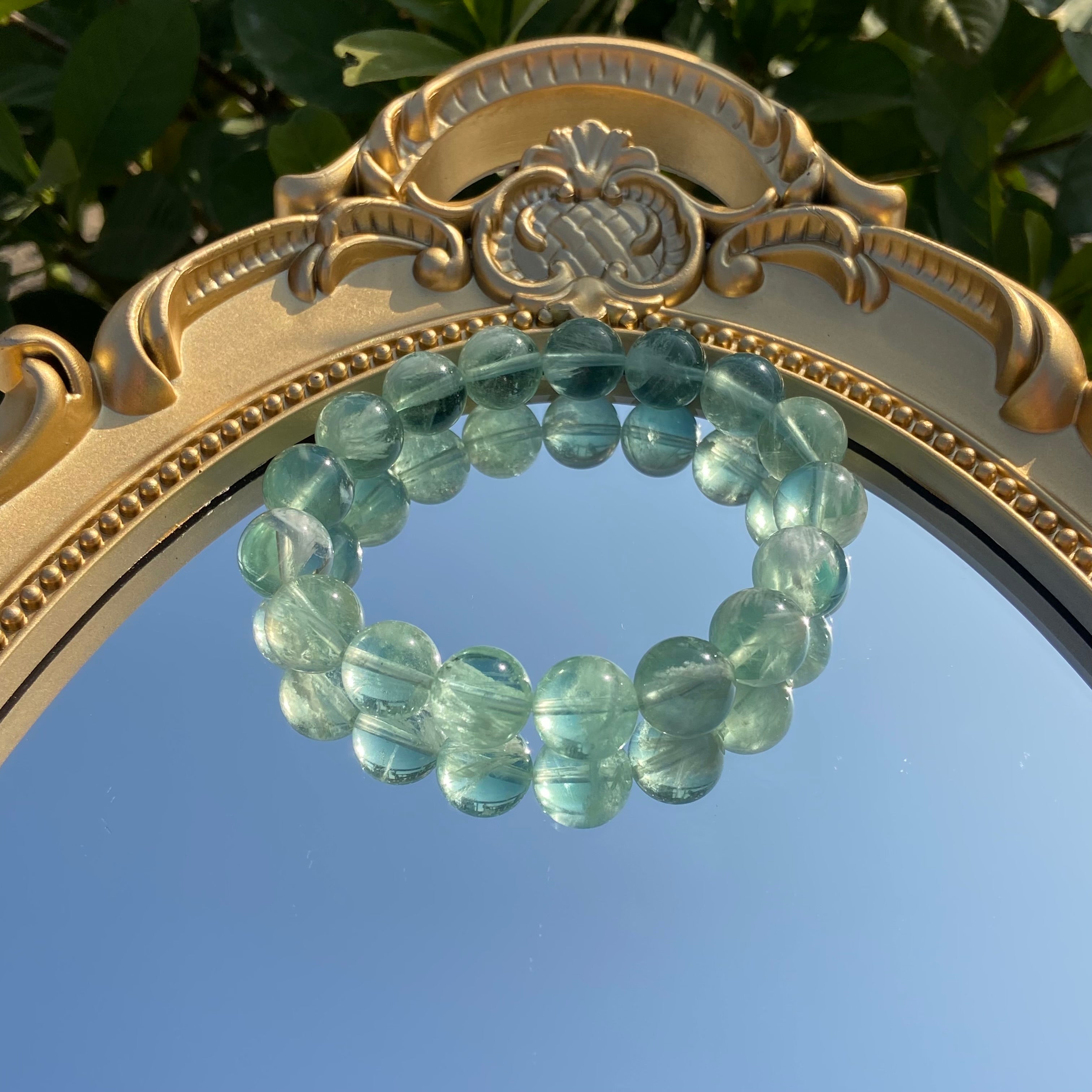 Natural Green Feather Fluorite Bracelet - AAA Grade Crystal Jewelry for Focus & Mental Clarity