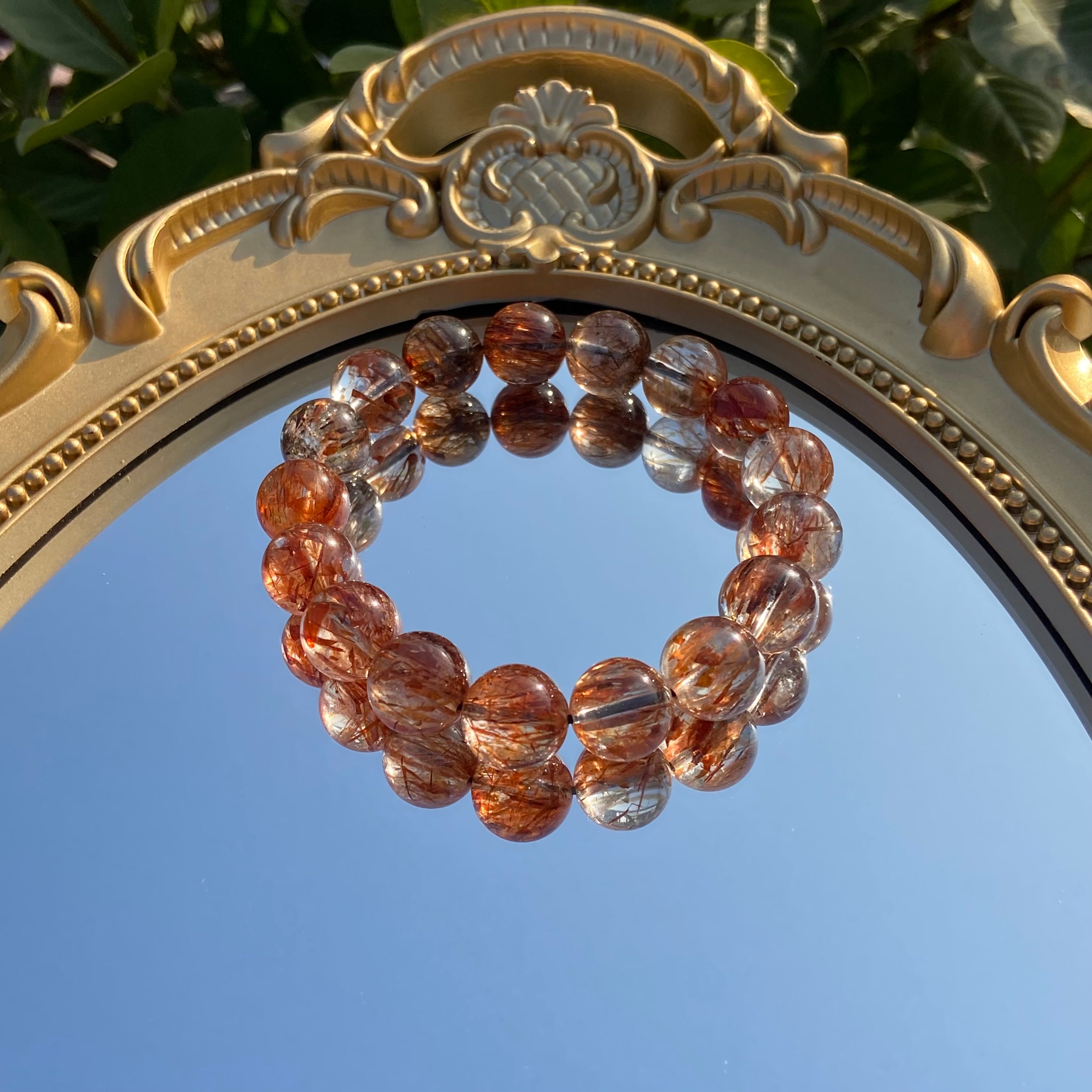 Golden Black Super Seven Rutile Bracelet - High-Grade Crystal Jewelry for Spiritual Power & Abundance