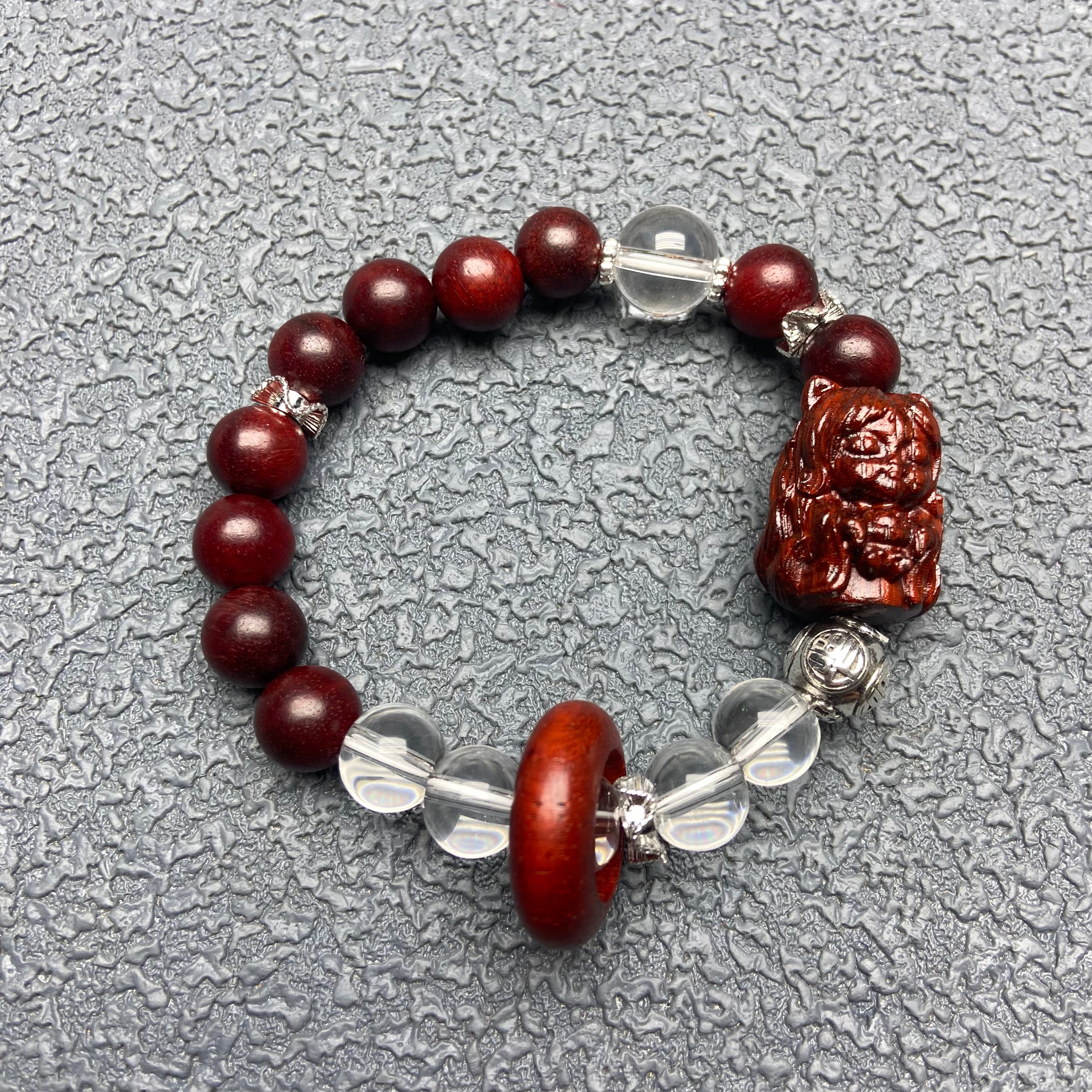 Wood 9 tailed fox god bracelet