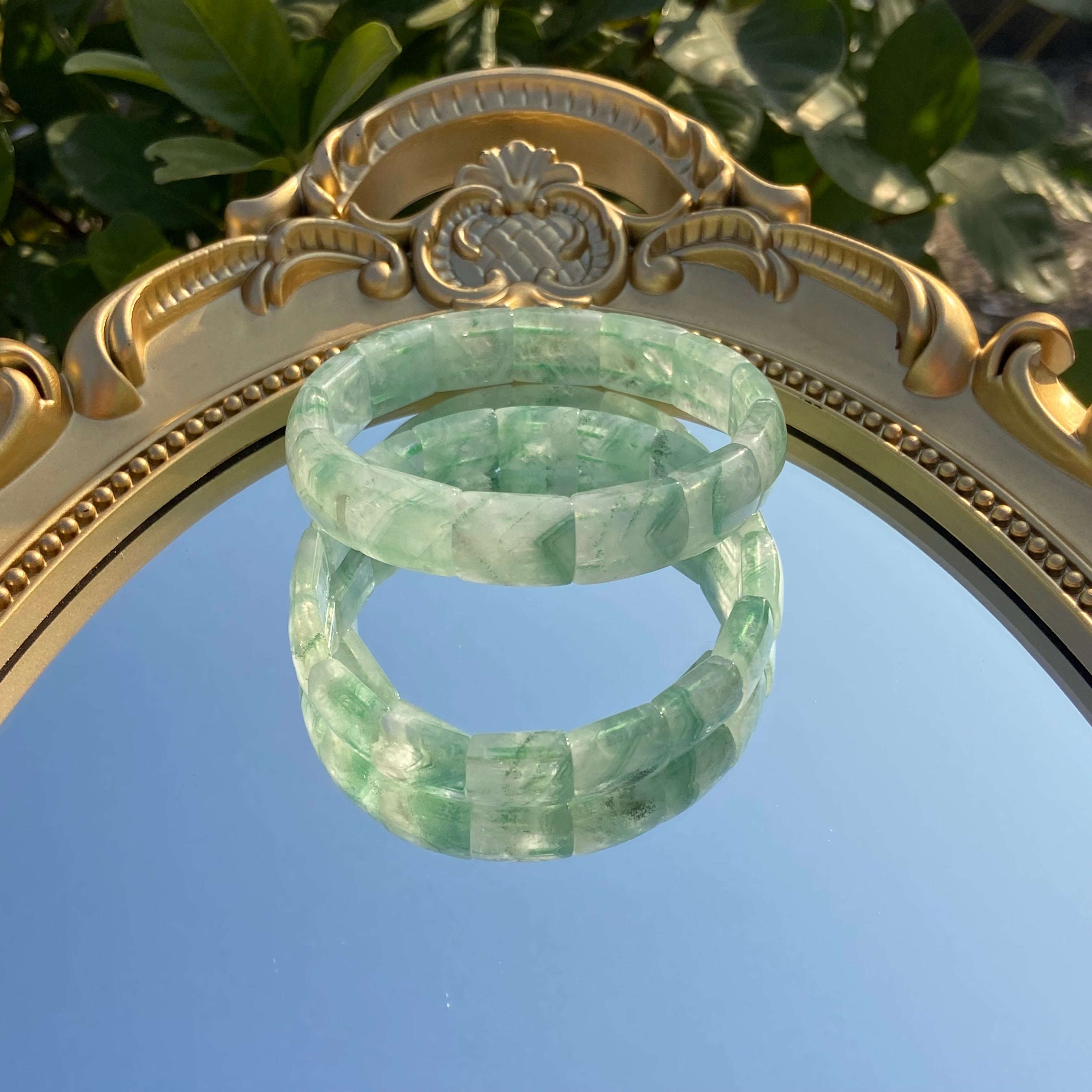 Handcrafted Green Phantom Quartz Bangle - Authentic Gemstone Bracelet for Abundance & Emotional Balance