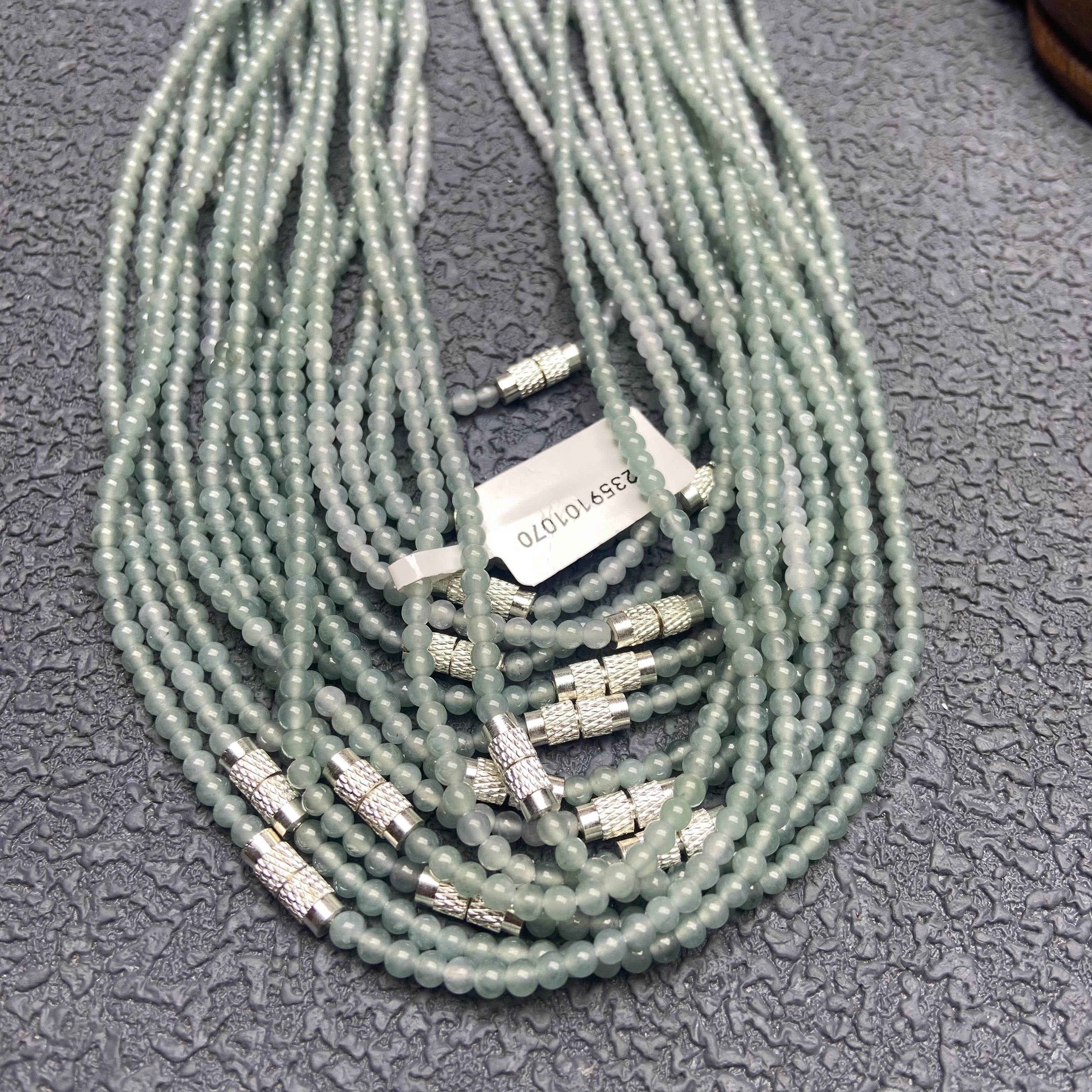 Burmese Jadeite Round Bead Strand Necklace - Authentic Gemstone Jewelry for Collection