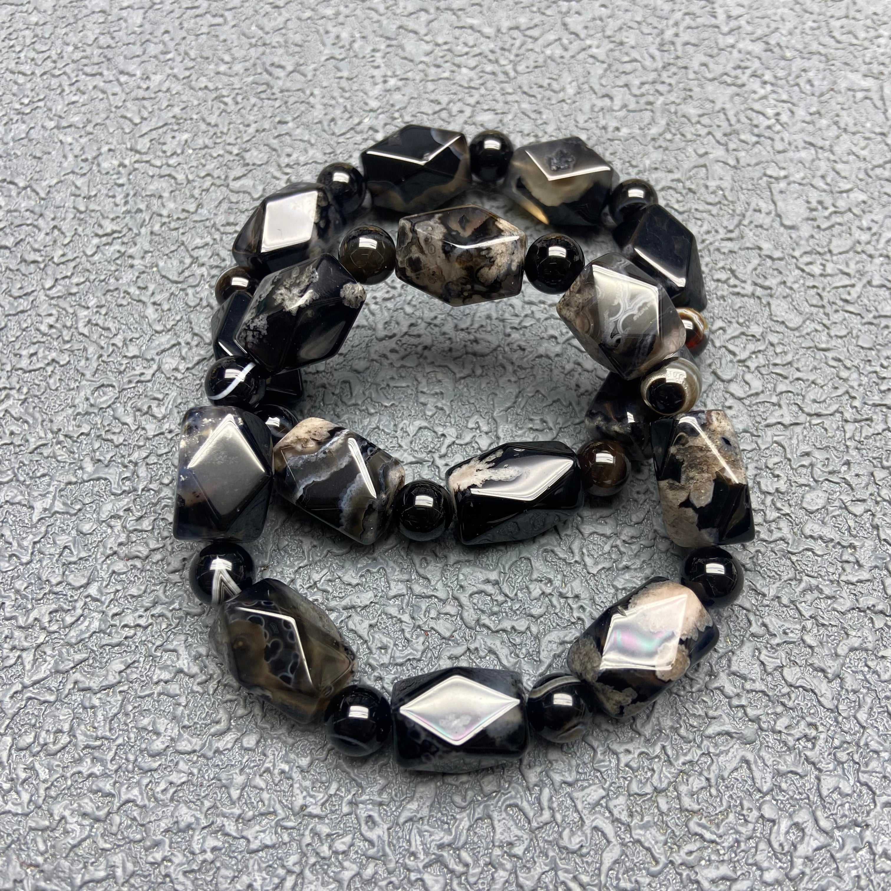 Black Cherry Blossom Agate Freeform · Converging Charm