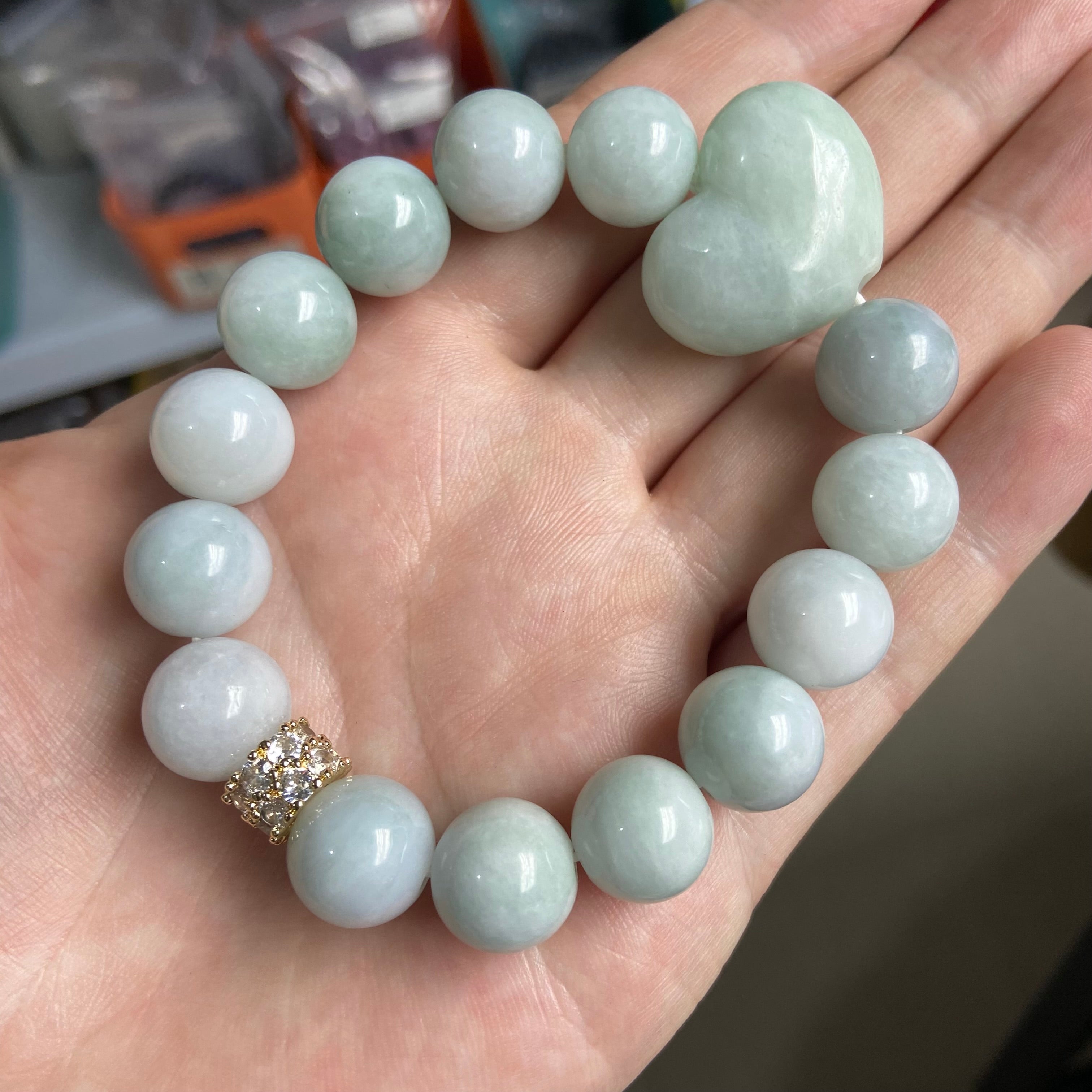 13mm Grade A Burmese Jade Original Bracelet - Feng Shui Luck