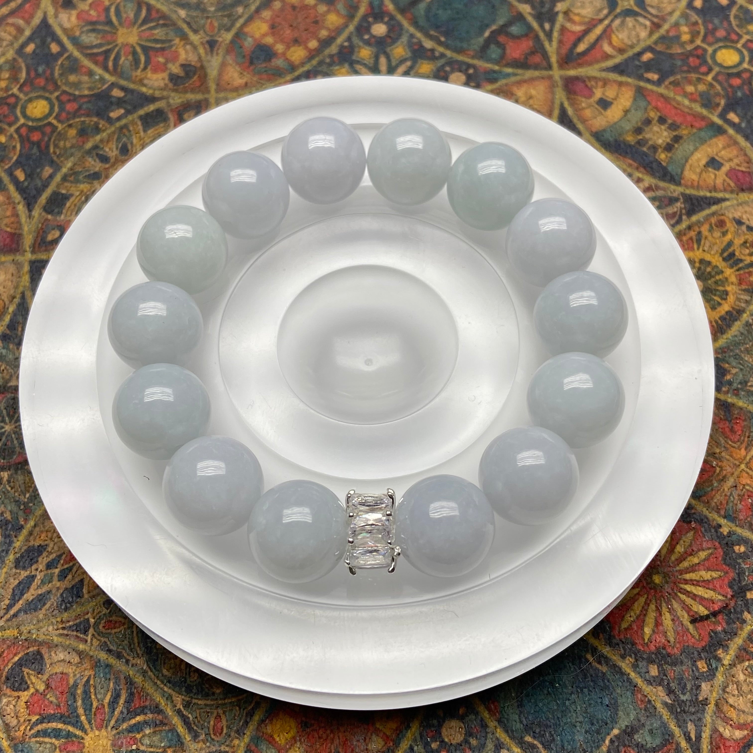 13mm Natural Myanmar Purple Jade Bead Bracelet - Premium Imperial Violet Jade Jewelry for Women Men