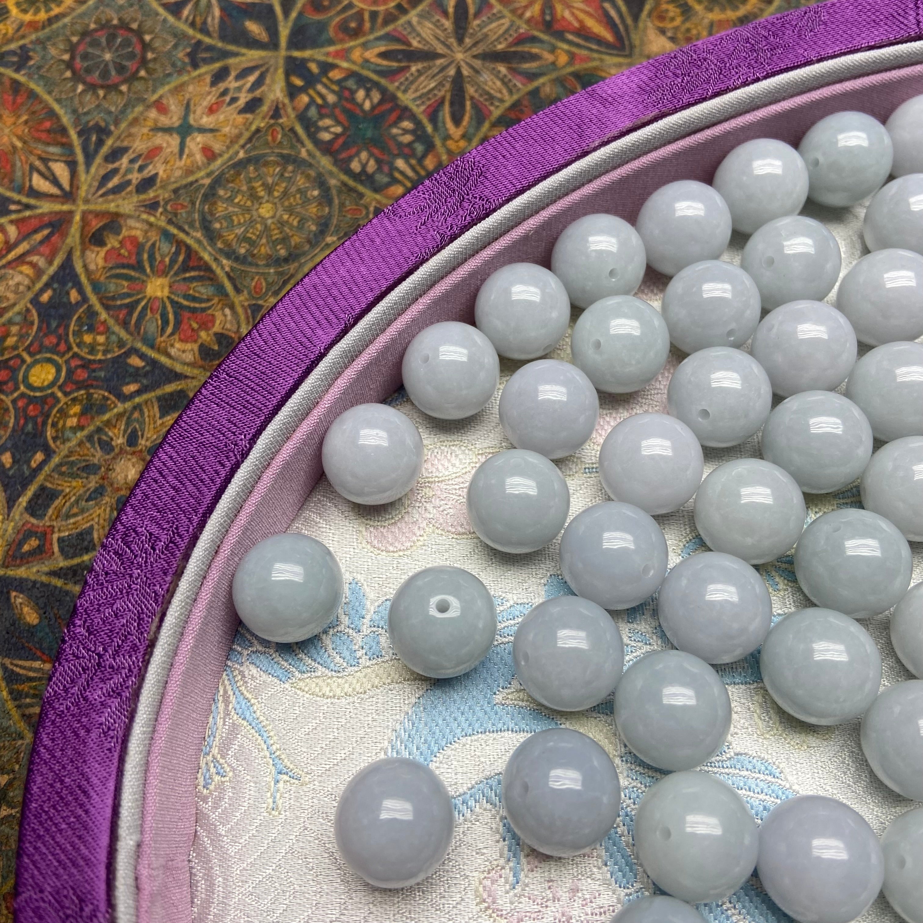 13mm Natural Myanmar Purple Jade Bead Bracelet - Premium Imperial Violet Jade Jewelry for Women Men