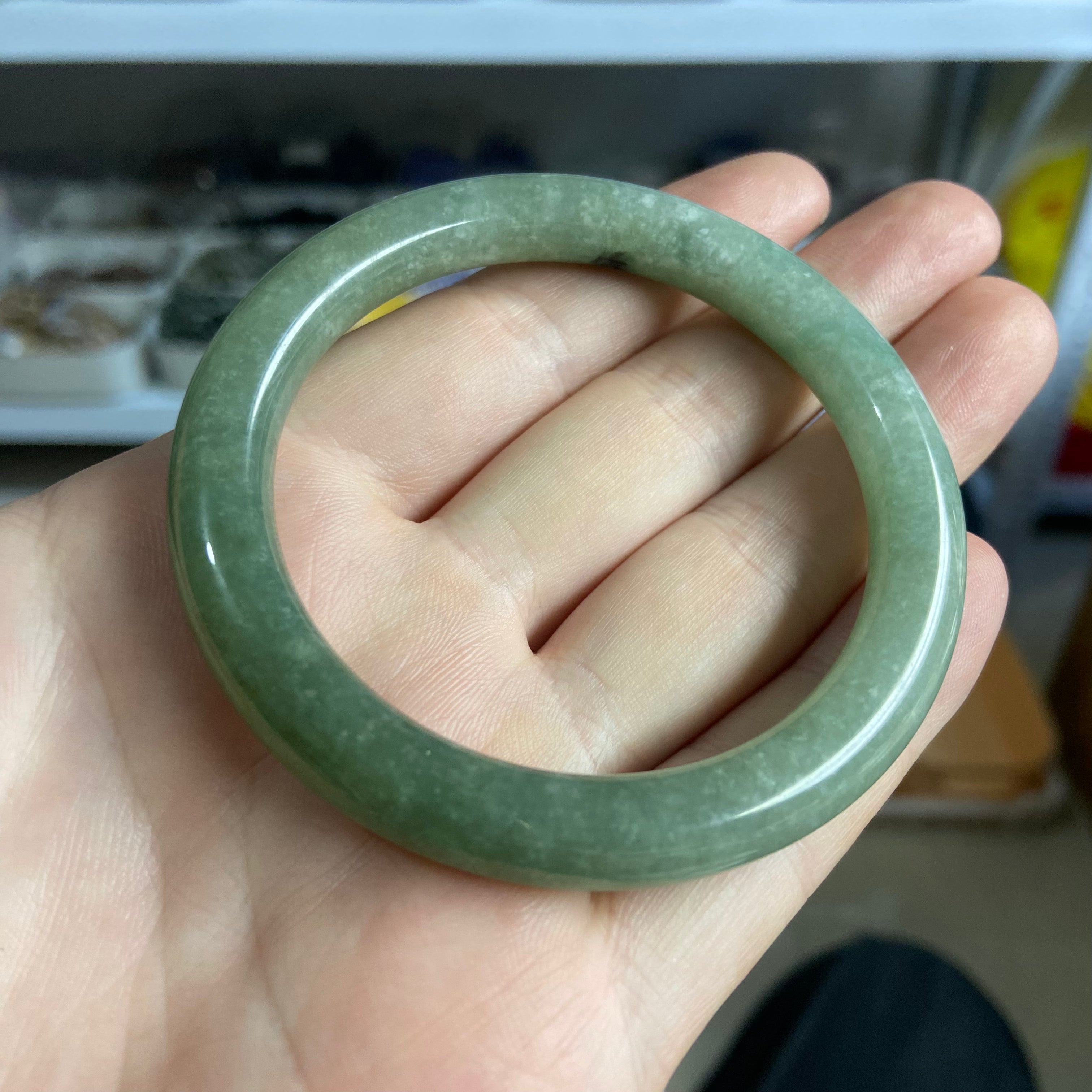 Grade A Jadeite Bangle: Natural Imperial Green Jade Bracelet for Collectors & Connoisseurs