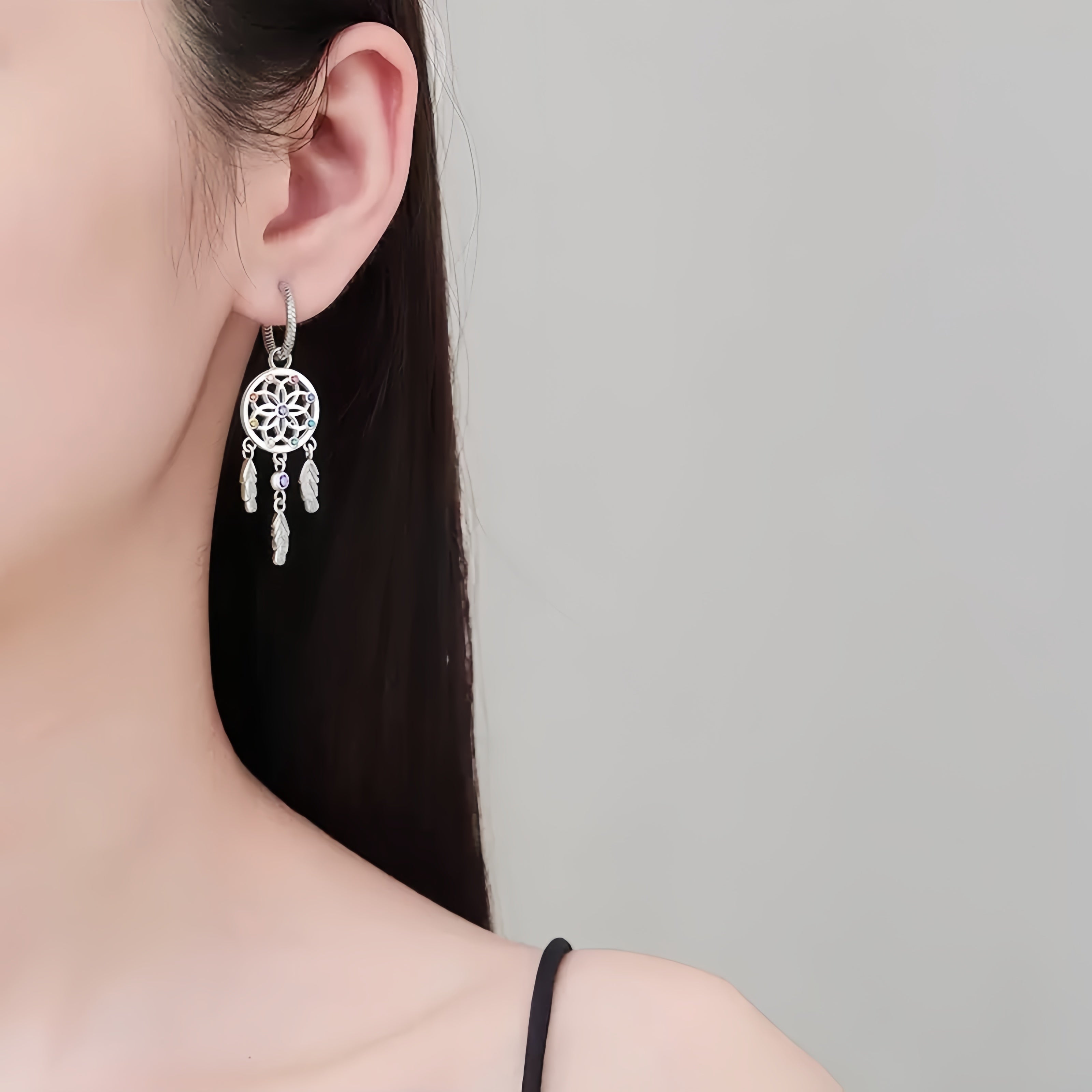 S925 dream catcher earrings