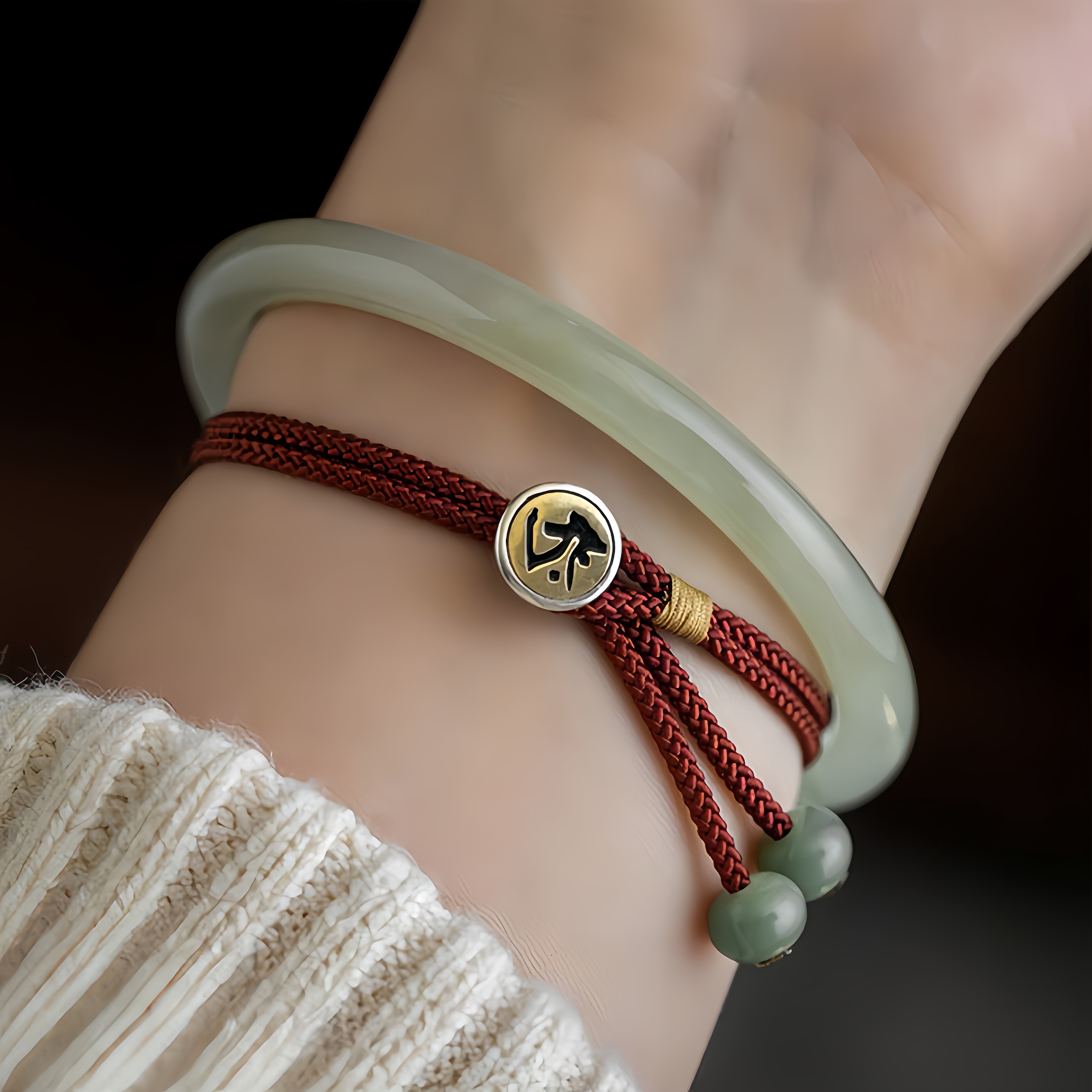 Buddha Stones 925 Sterling Silver Handmade Chinese Zodiac Natal Buddha Cyan Bodhi Seed Protection Braided Red String Bracelet