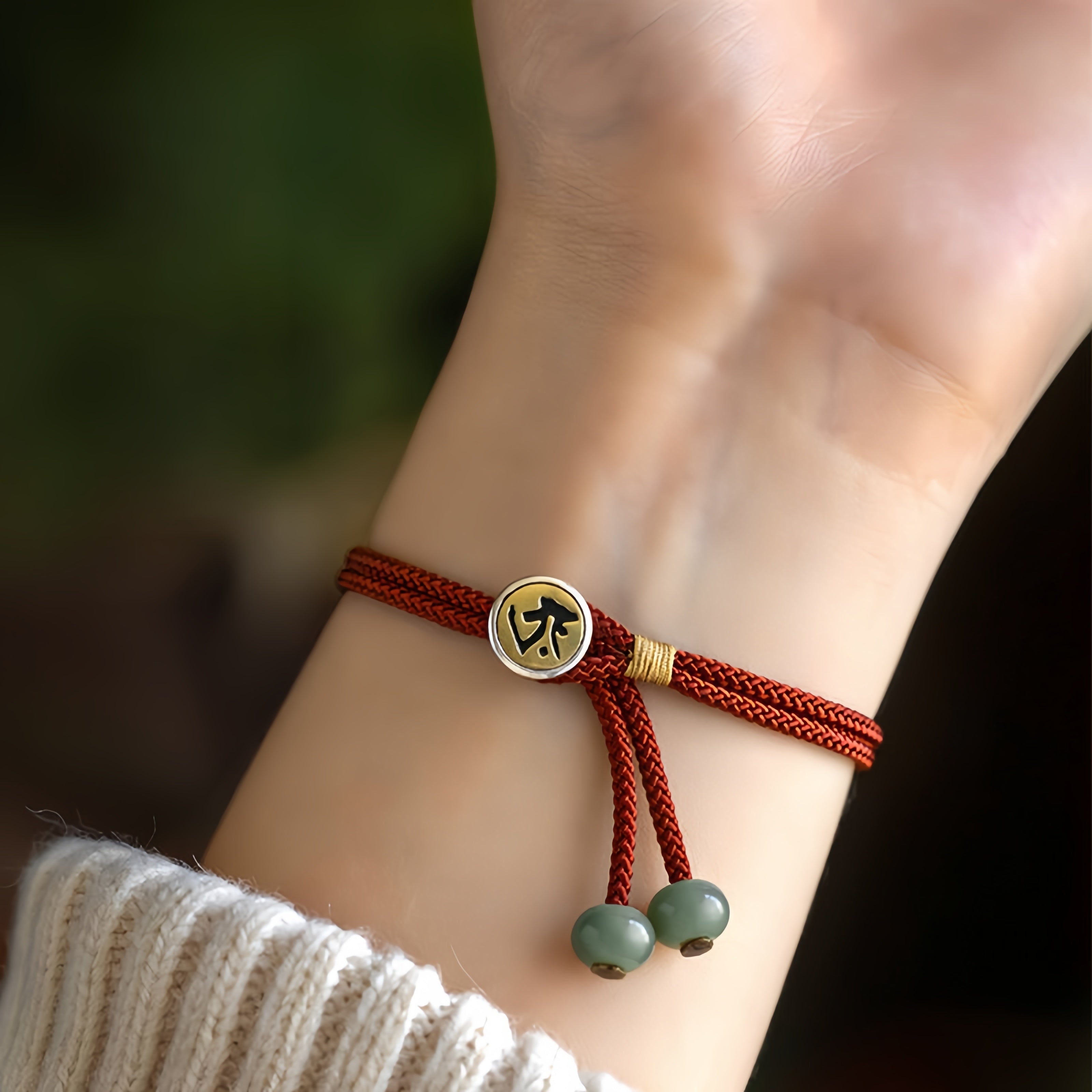 Buddha Stones 925 Sterling Silver Handmade Chinese Zodiac Natal Buddha Cyan Bodhi Seed Protection Braided Red String Bracelet