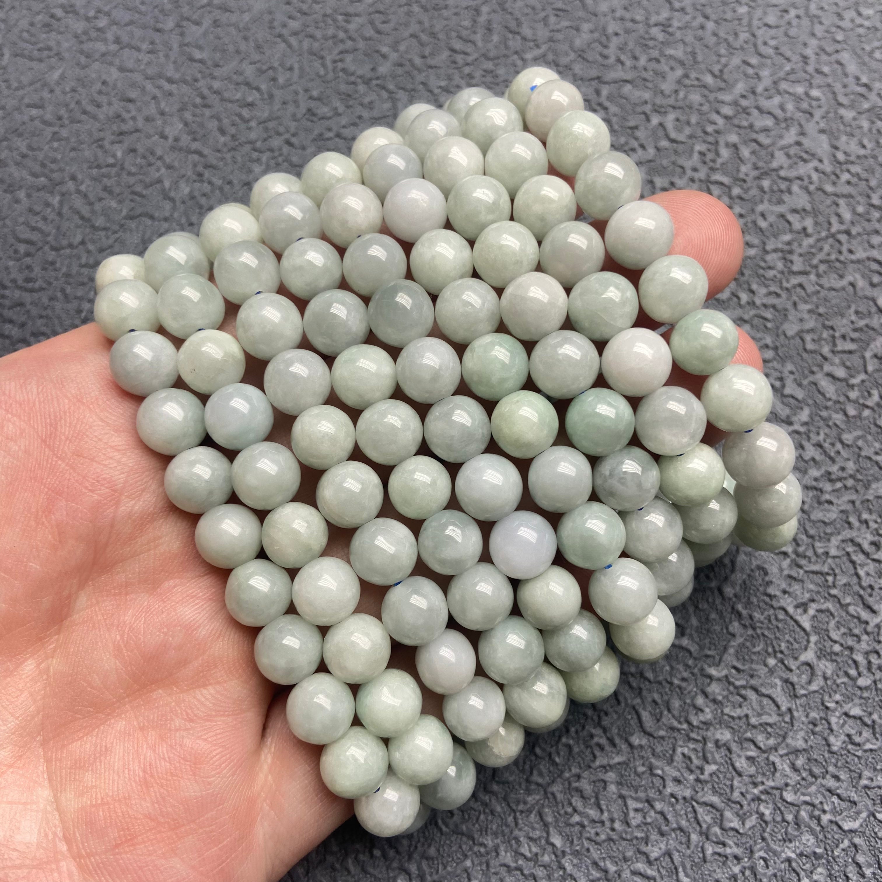 Genuine Burma Jade 8mm Bracelet - Round Natural Jadeite Beads