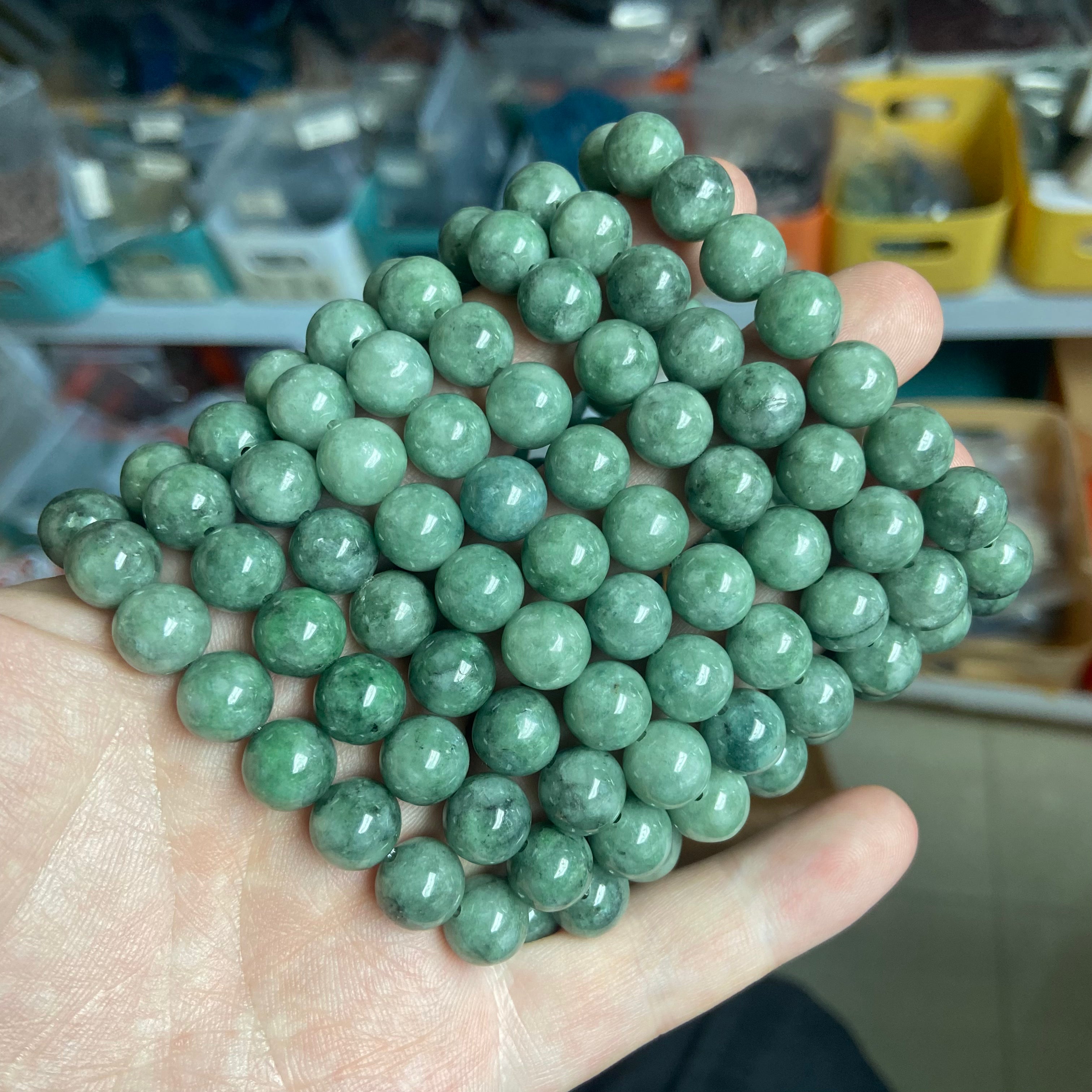 Burma Green Jade Bracelet 10mm - Natural Authentic Jadeite Beads