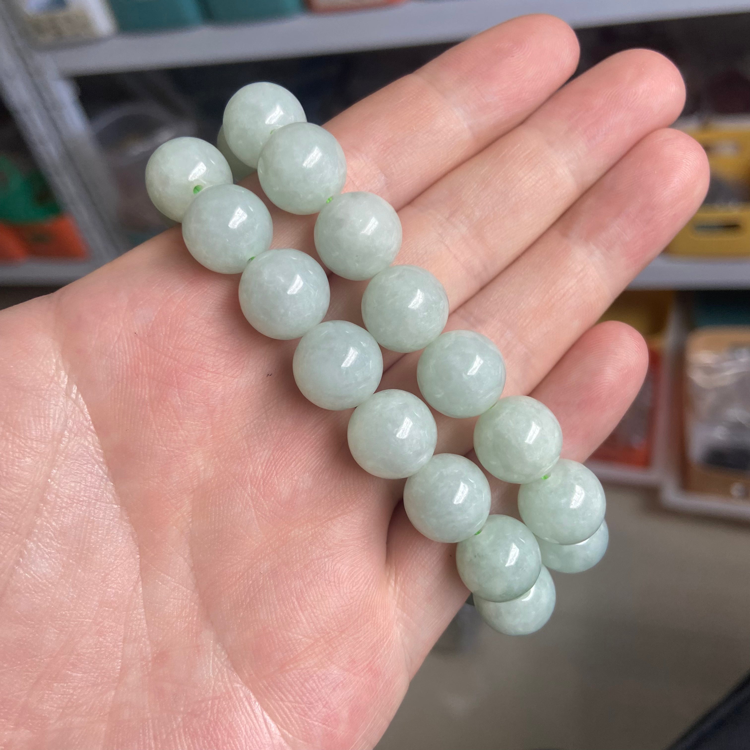 Authentic Burmese Jadeite 12mm Bracelet | Handcrafted Premium Gem Jewelry
