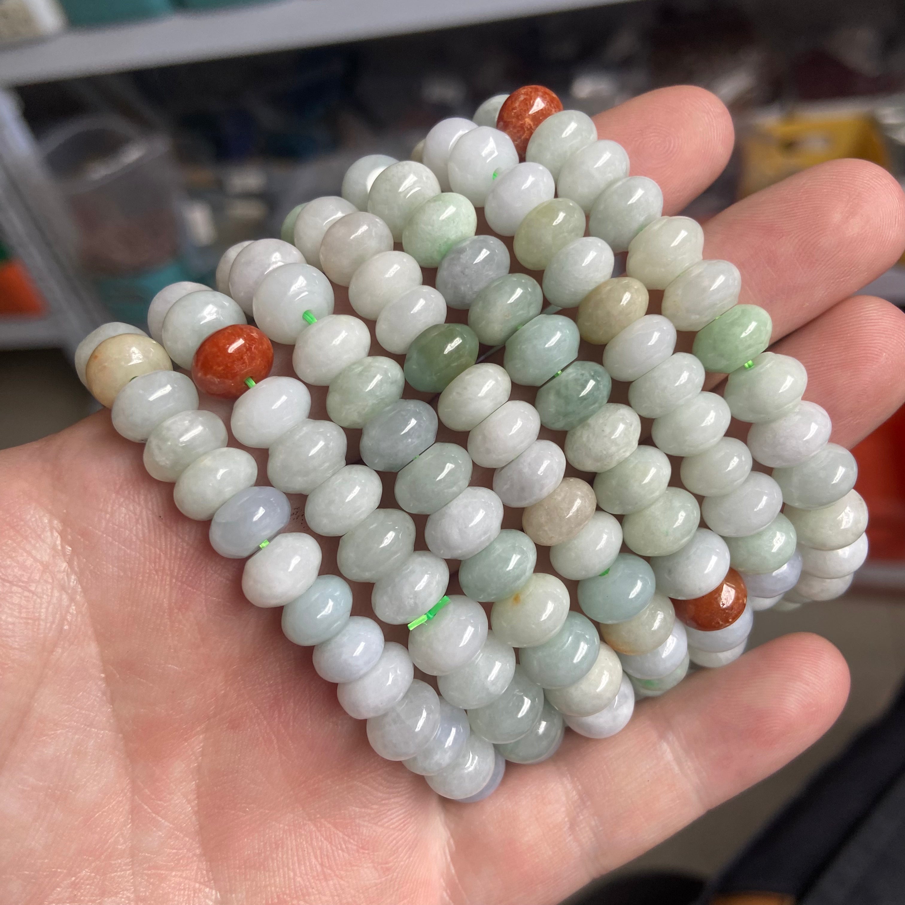 Burmese Jadeite Abacus Bead Bracelet - Handcrafted Premium Gemstone Jewelry
