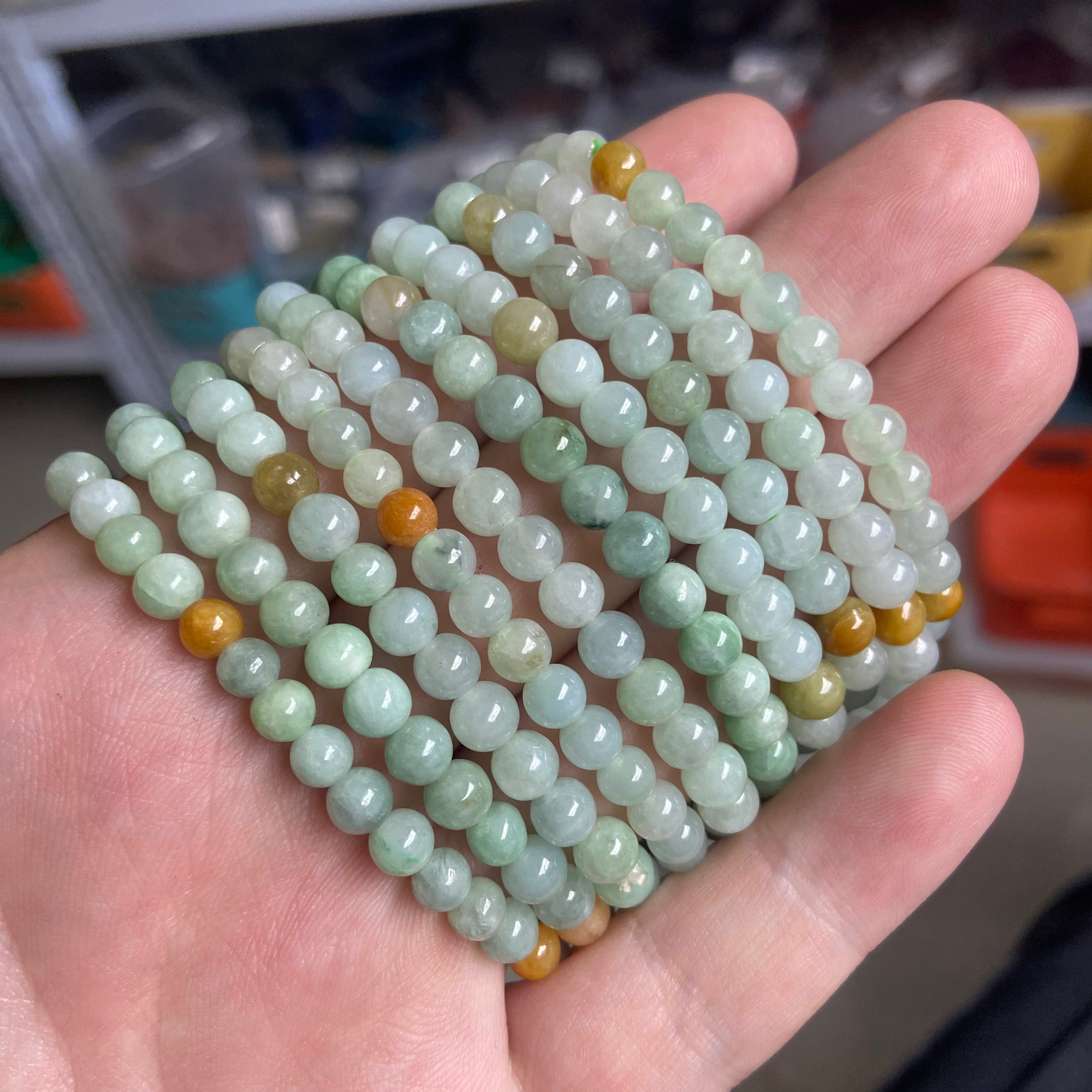 Myanmar Jadeite Small Bead Bracelet - Natural Certified Gemstone Jewelry for Women