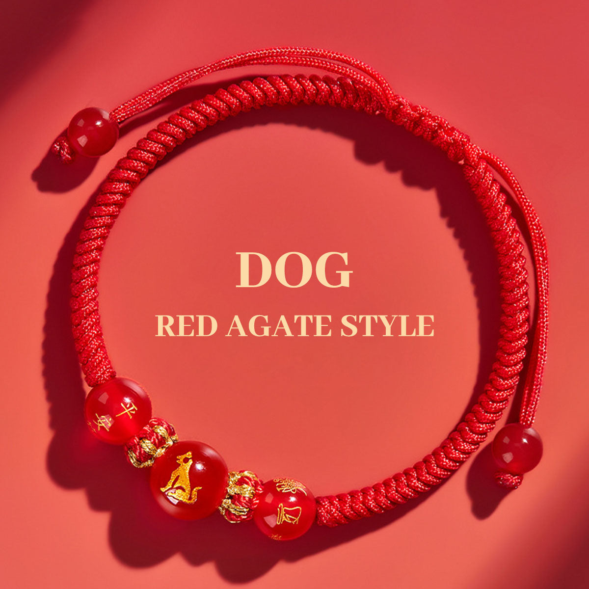 Chinese Zodiac Red Agate & Red String Bracelet - Lucky Amulet for Protection & Personal Blessing