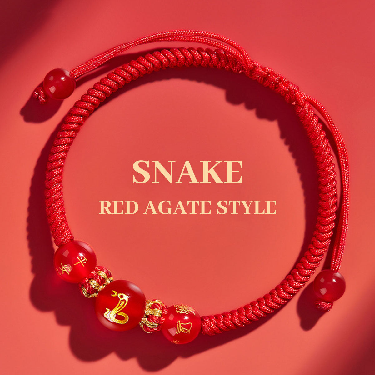 Chinese Zodiac Red Agate & Red String Bracelet - Lucky Amulet for Protection & Personal Blessing
