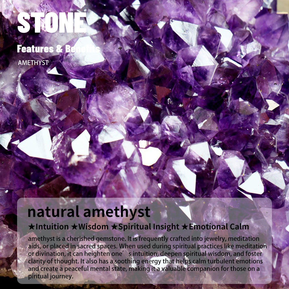 Natural Amethyst Bracelet for Women - Genuine Crystal Jewelry with Healing Energy, Dainty Design for Daily Wear