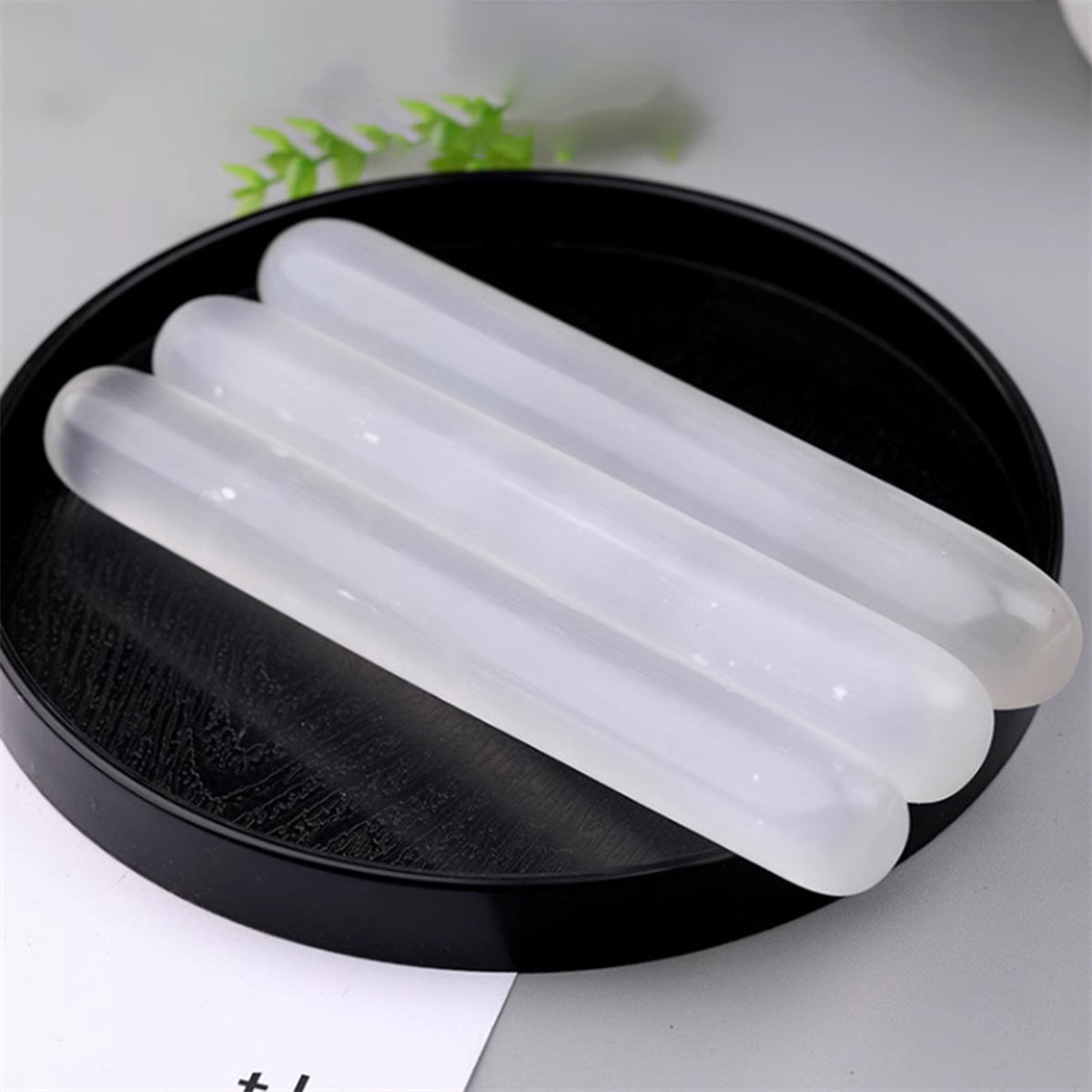 Selenite Rods Set - Cylinder, Double-Pointed & Threaded | Bracelet Stand & Home Decor