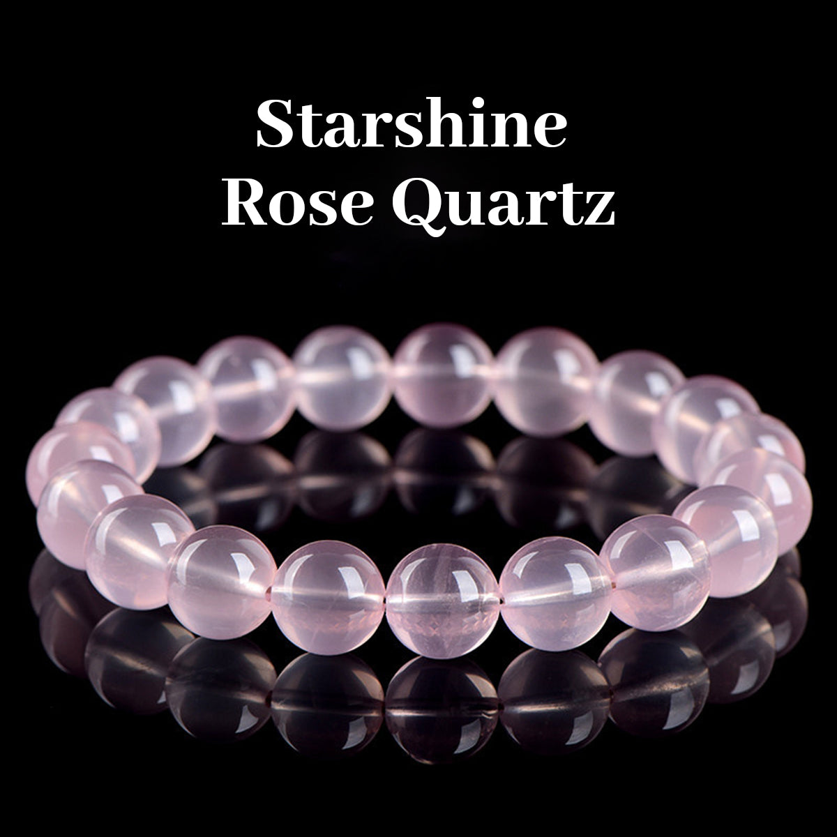 Natural Rose Quartz Bracelet - Handmade Beaded Rose Quartz Gemstone Bracelet for Women