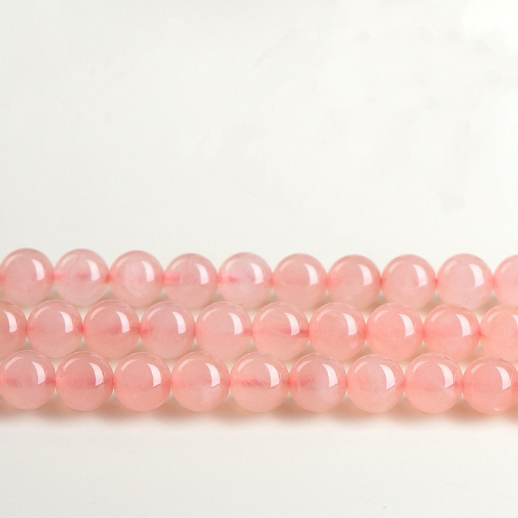 Rose Quartz Long Strand - Peach Pink