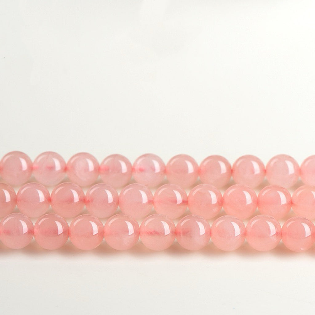 Rose Quartz Long Strand - Peach Pink