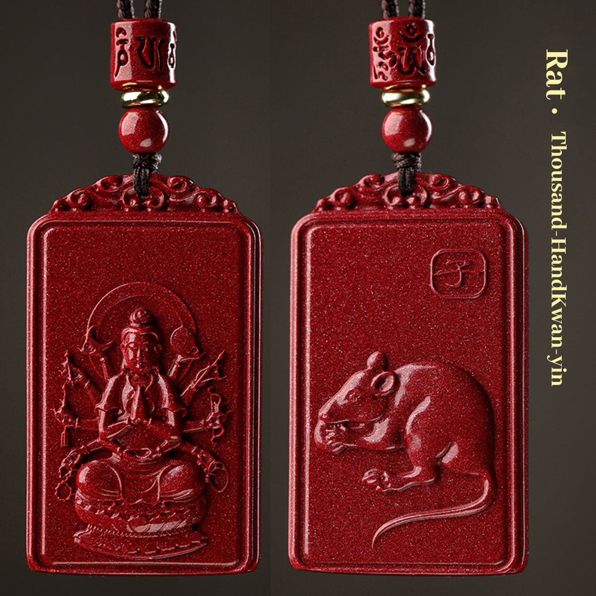 Zodiac Animal Pendants - Cinnabar Stone | 12 Chinese Zodiac Symbol Jewelry