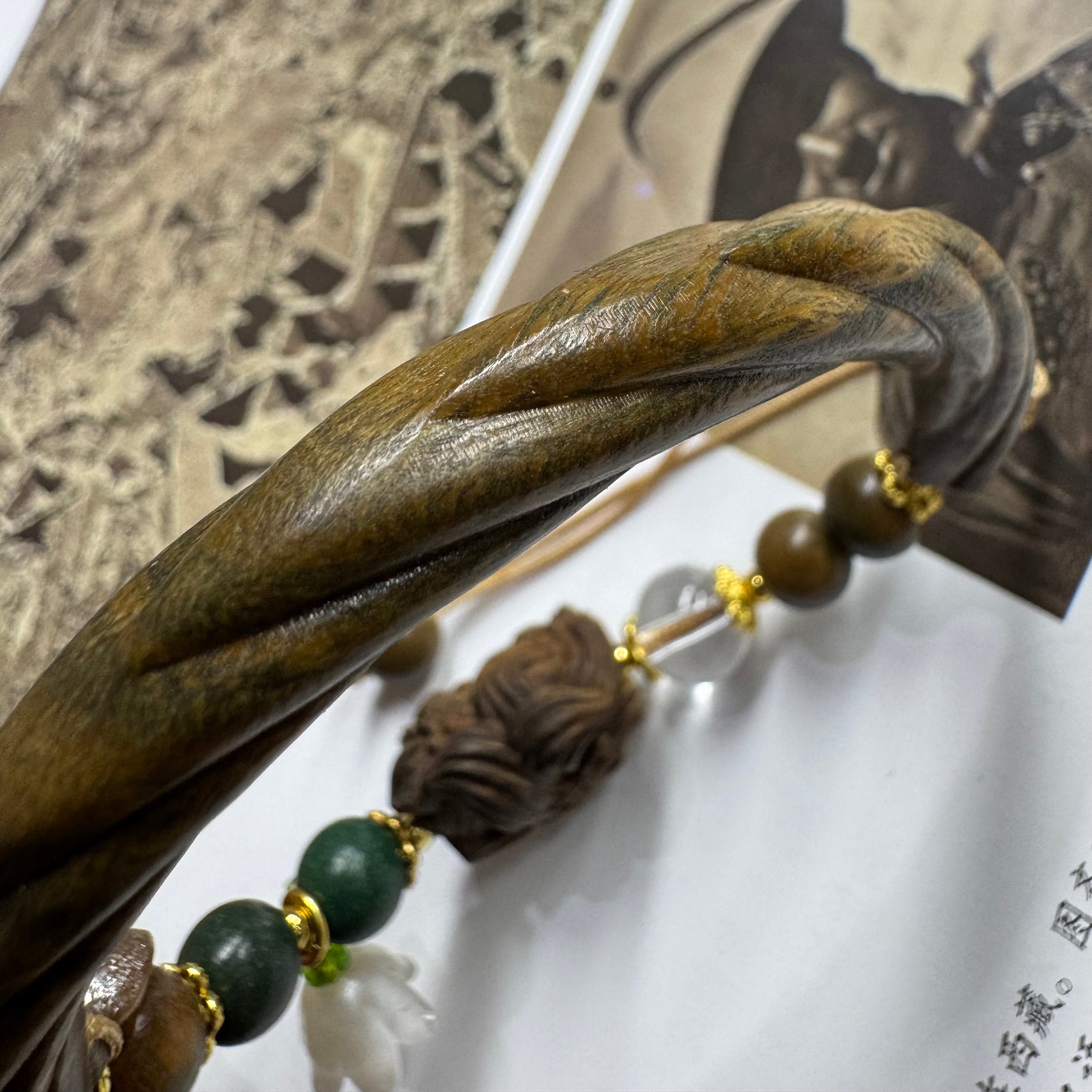 Sandalwood 9 tailed fox bangle bracelet