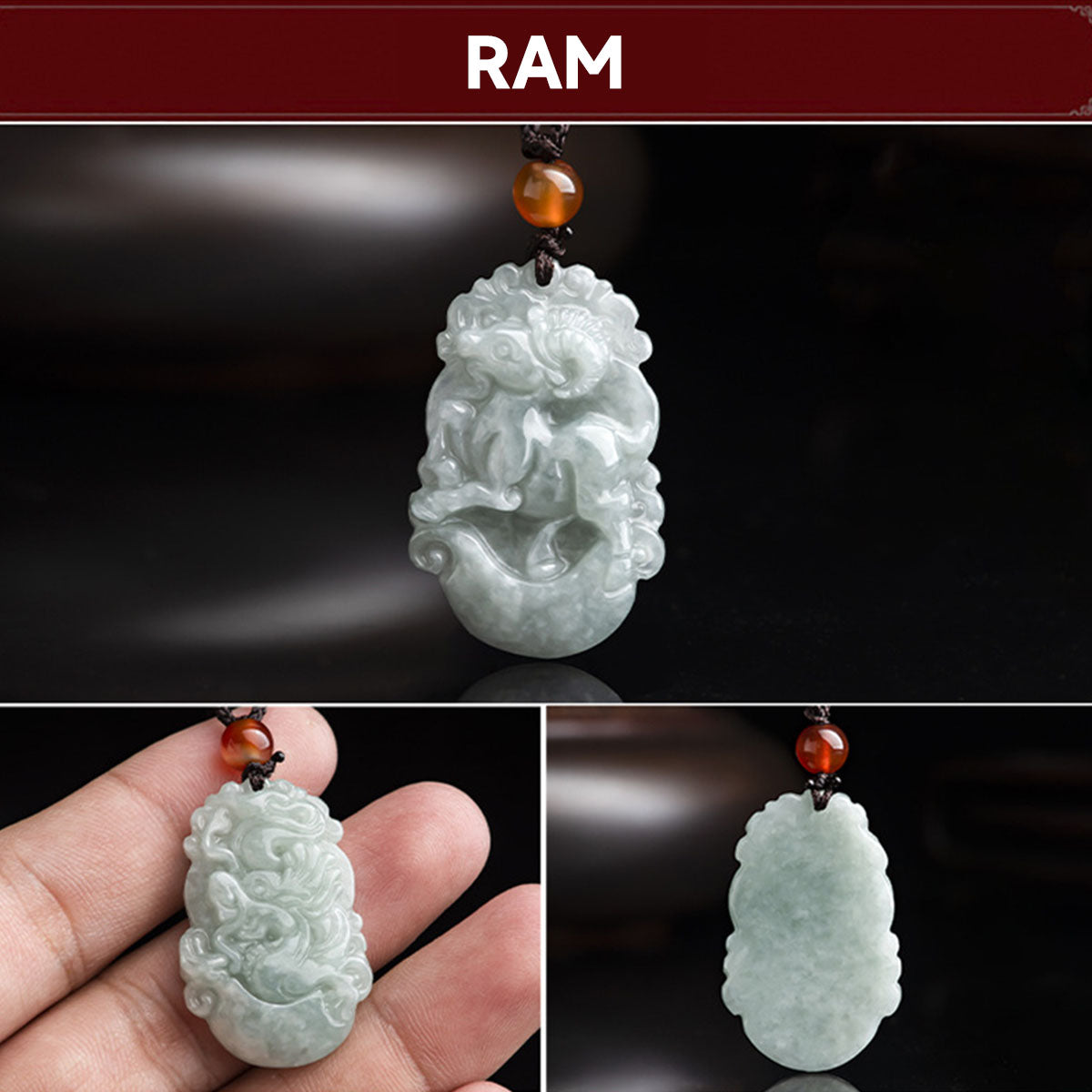 Chinese Zodiac Jade Pendant - 12 Animal Signs, Unisex Style, Natural Jade Jewelry for Daily Wear