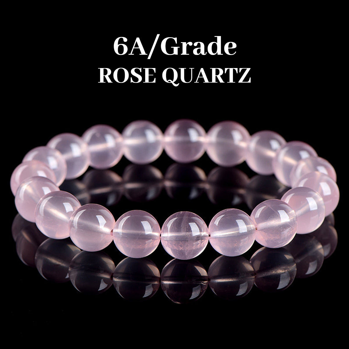 Natural Rose Quartz Bracelet - Handmade Beaded Rose Quartz Gemstone Bracelet for Women