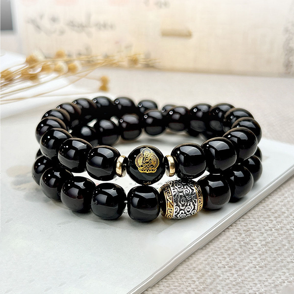 Bodhi Seed Double-Layer Bracelet - Handmade Spiritual Jewelry for Calm & Mindfulness