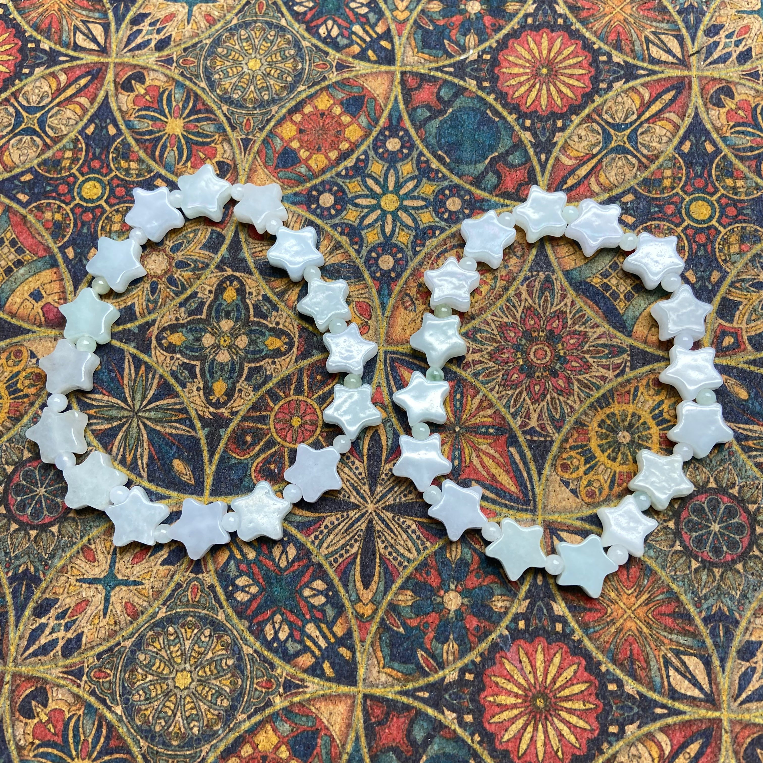 Natural Jade Star of David Bracelet - Handcrafted Gemstone Jewelry for Women