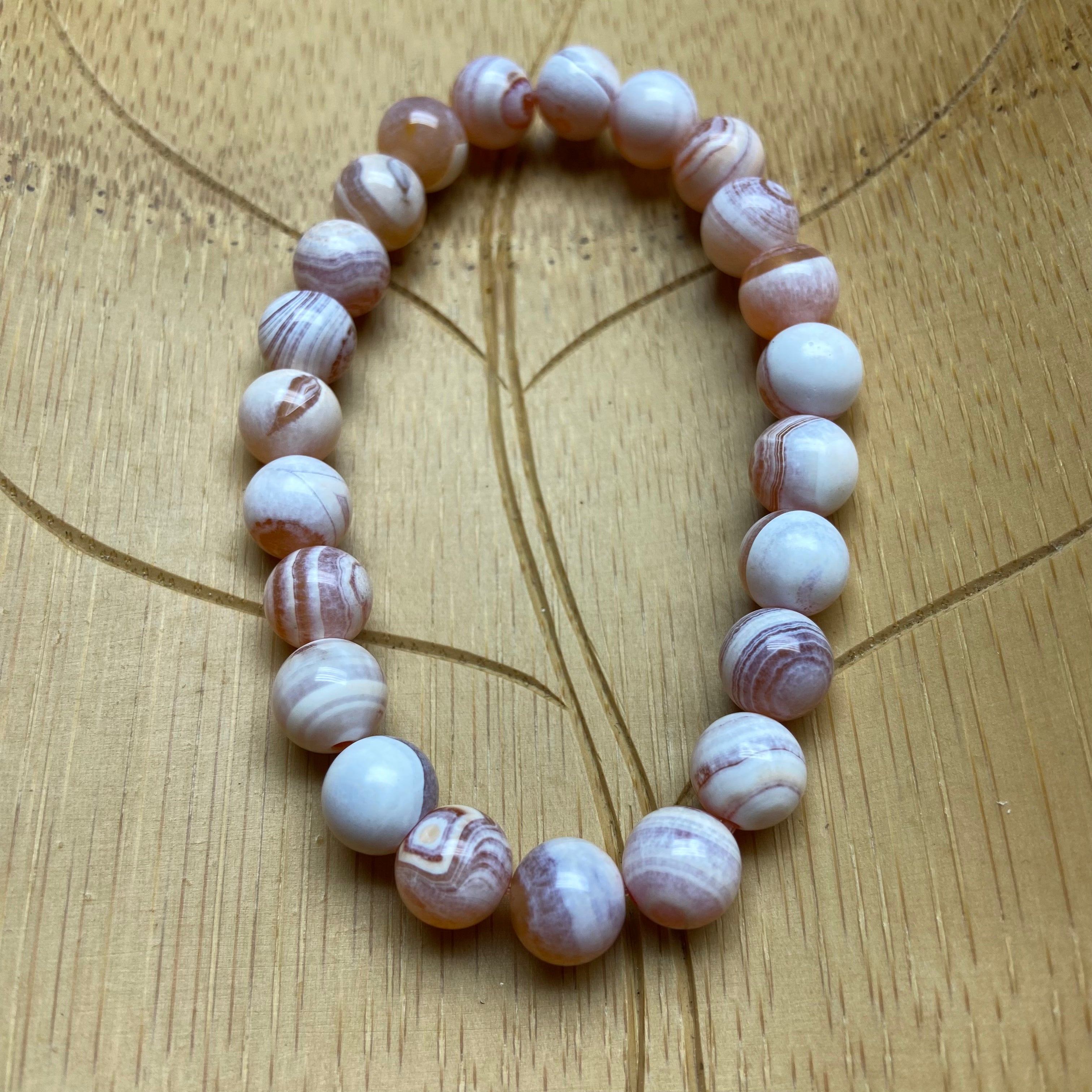 Medicine Buddha Agate Bead Bracelet - 8mm Round Beads Handcrafted Spiritual Jewelry