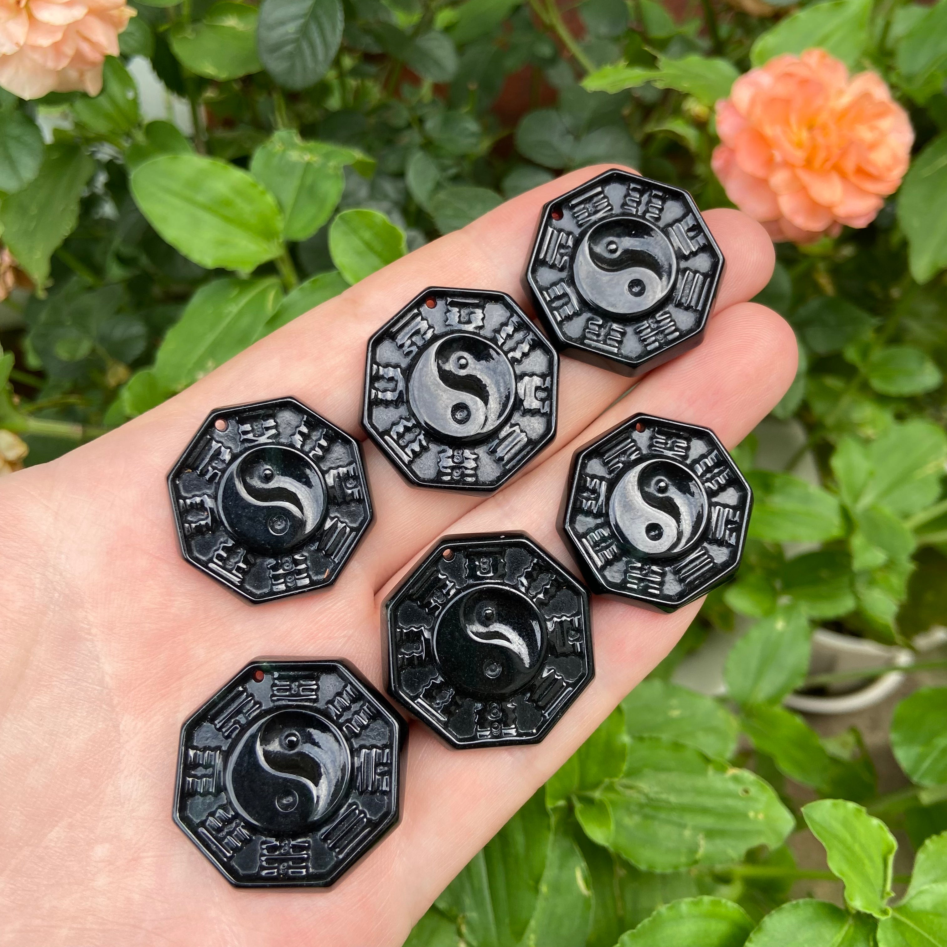 Natural Grade A Jadeite Tai Chi Yin Yang Pendant Traditional Lucky Amulet DIY Jewelry Accessories