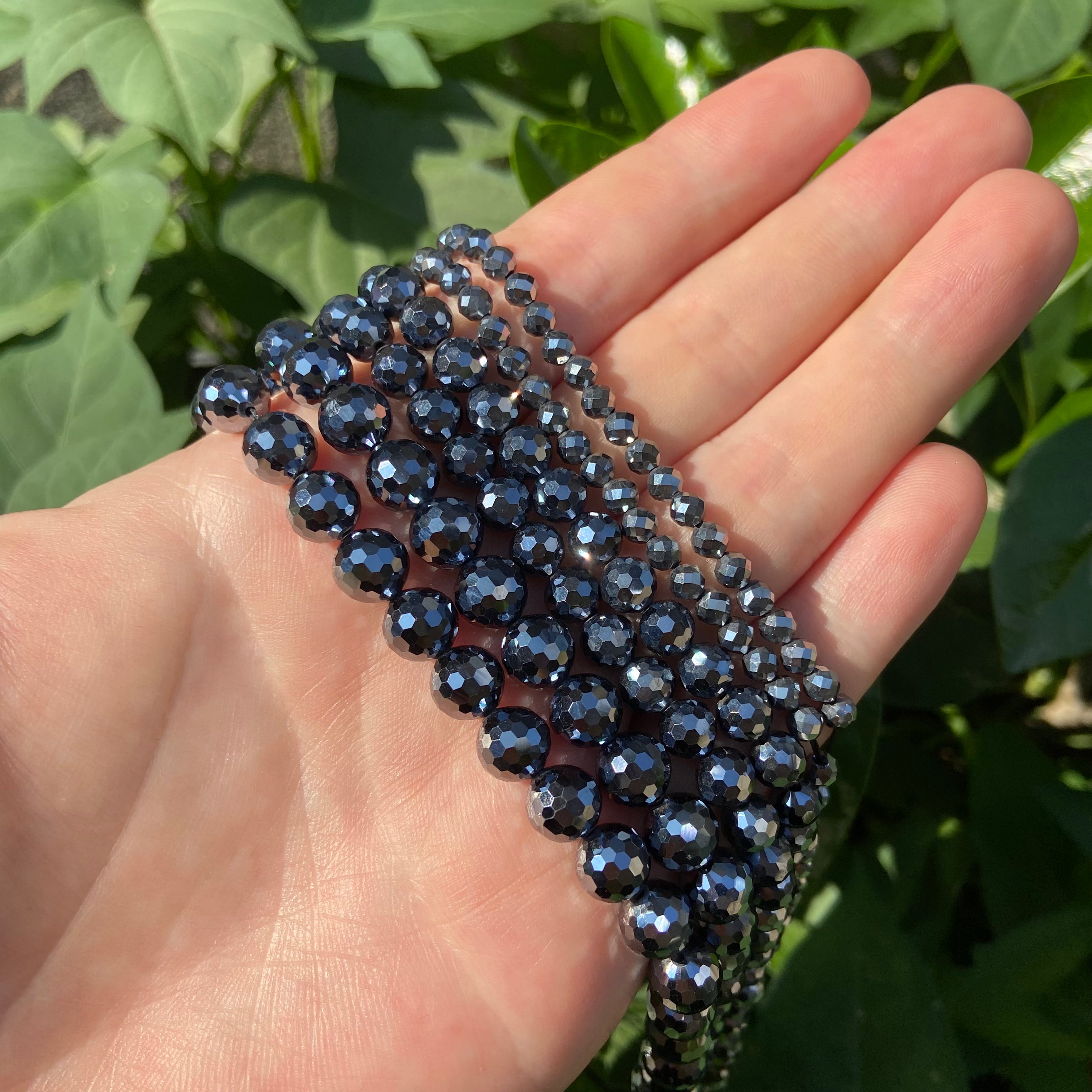 Terahertz Stone Faceted Long Strand Semi Finished Beads Multiple Sizes 2mm 3mm 4mm 6mm 8mm 10mm DIY Jewelry Making Supplies
