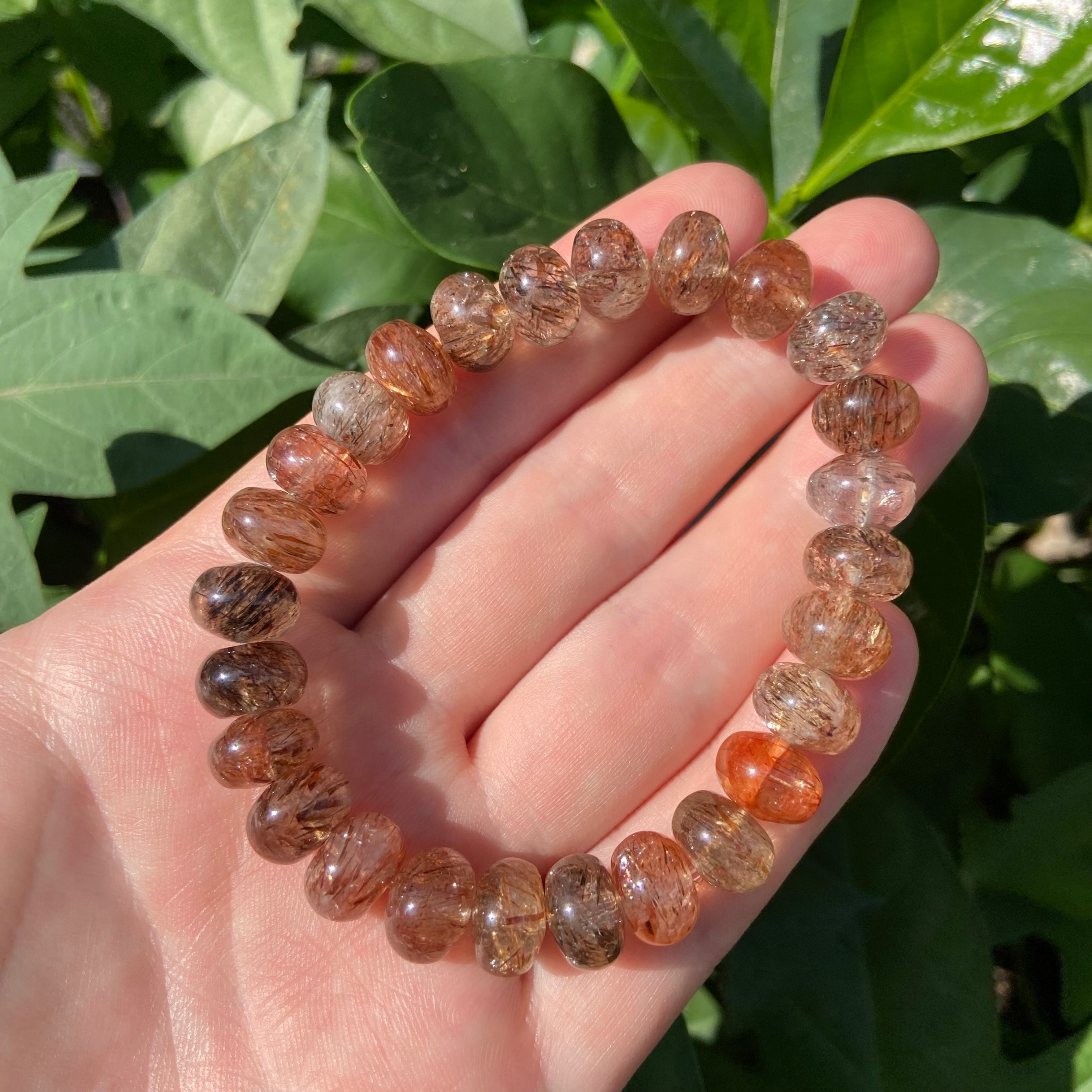 Natural Black Gold Wealth Attracting Drum Bead Bracelet Lucky Healing Gemstone Jewelry