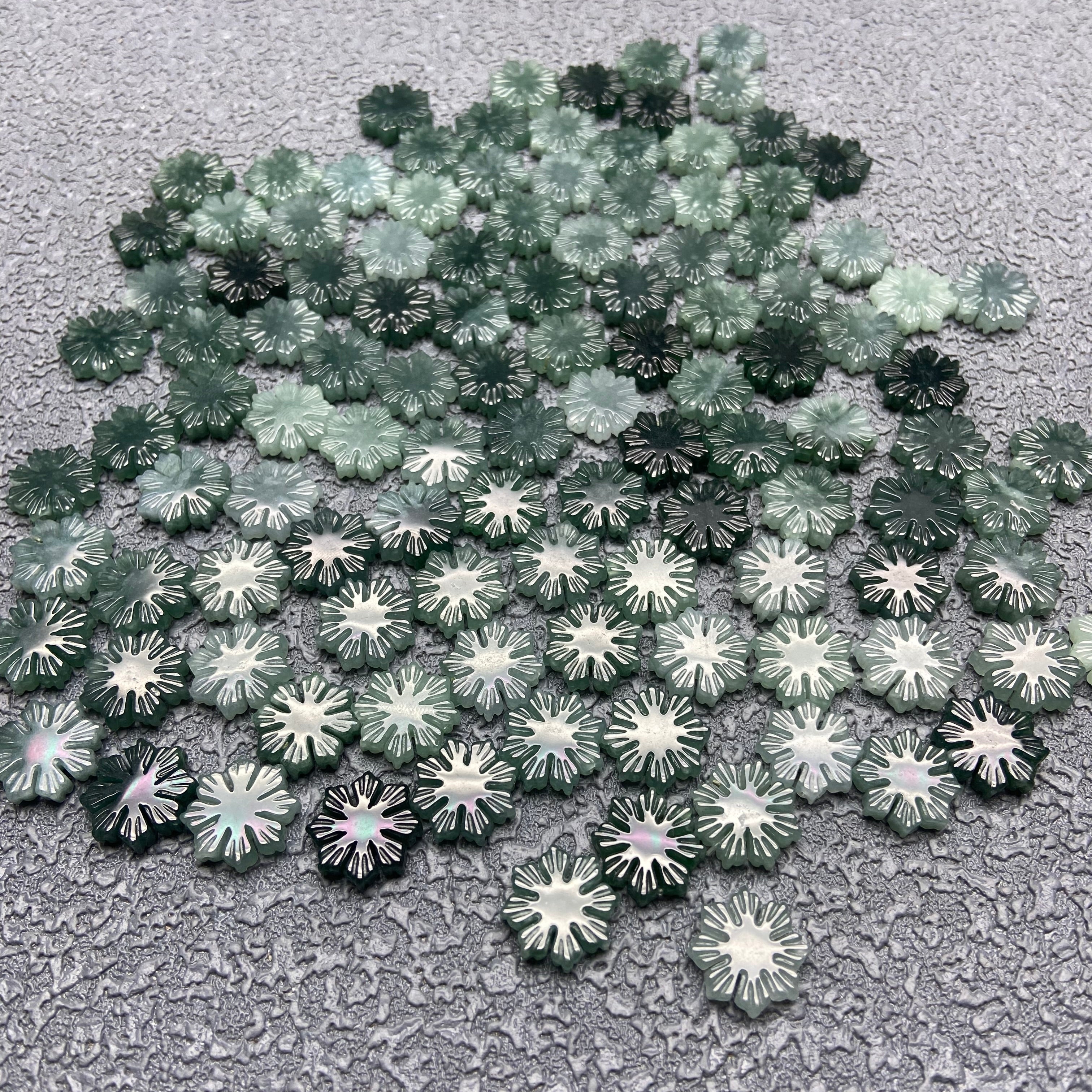 Jade snowflake charm