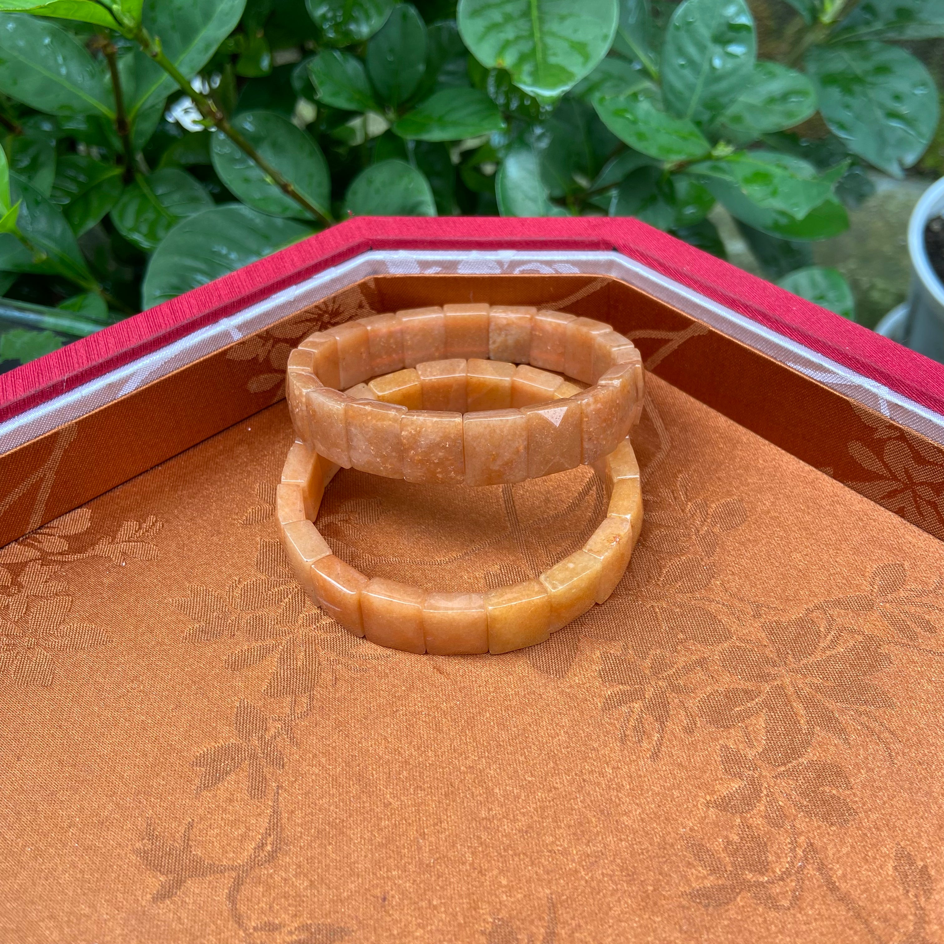 Natural Golden Jade Bangle Bracelet - Handcrafted Gemstone Jewelry with Shimmering Gold Veins