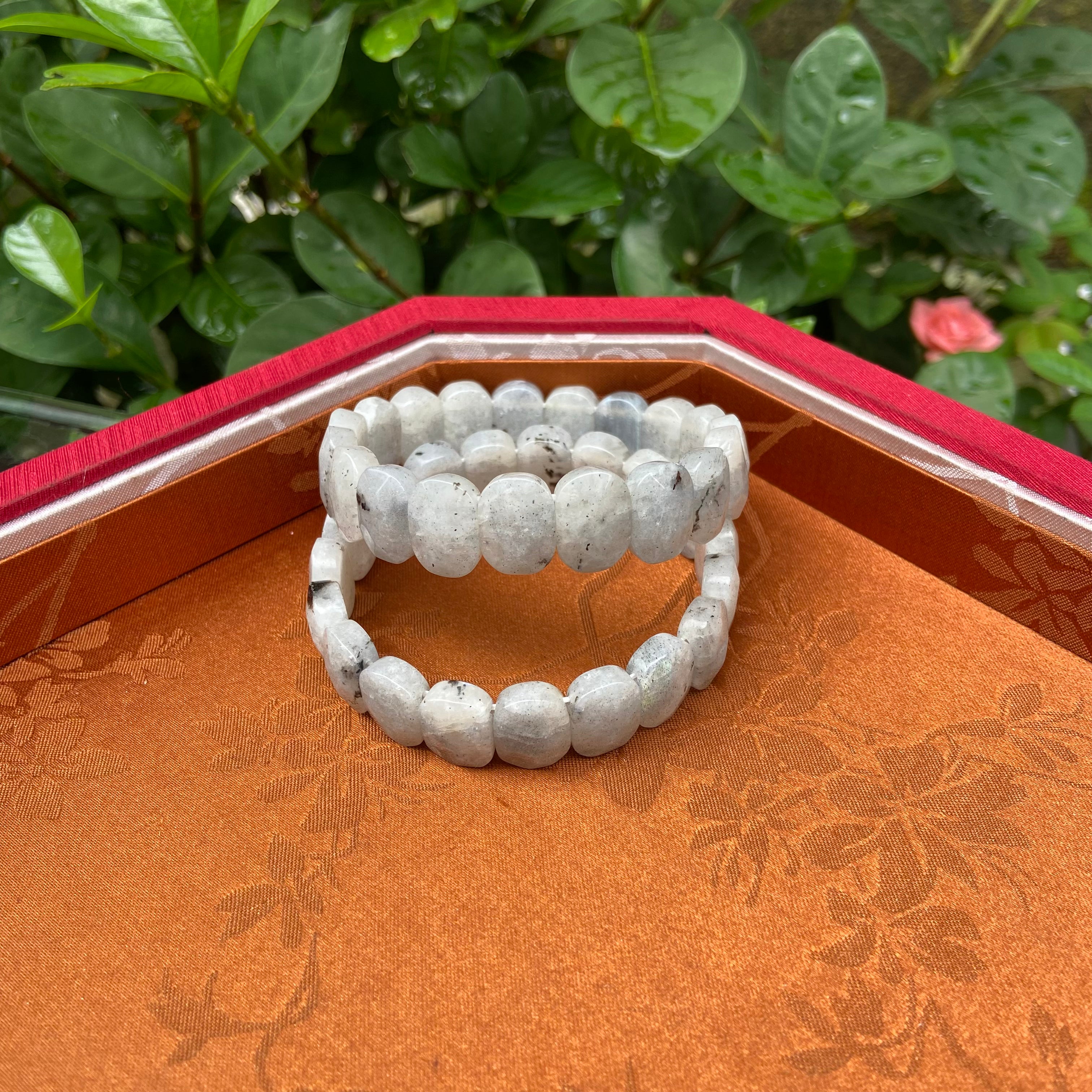 Natural Labradorite Bangle Bracelet - Handcrafted Gemstone Jewelry with Iridescent Blue-Green Flash