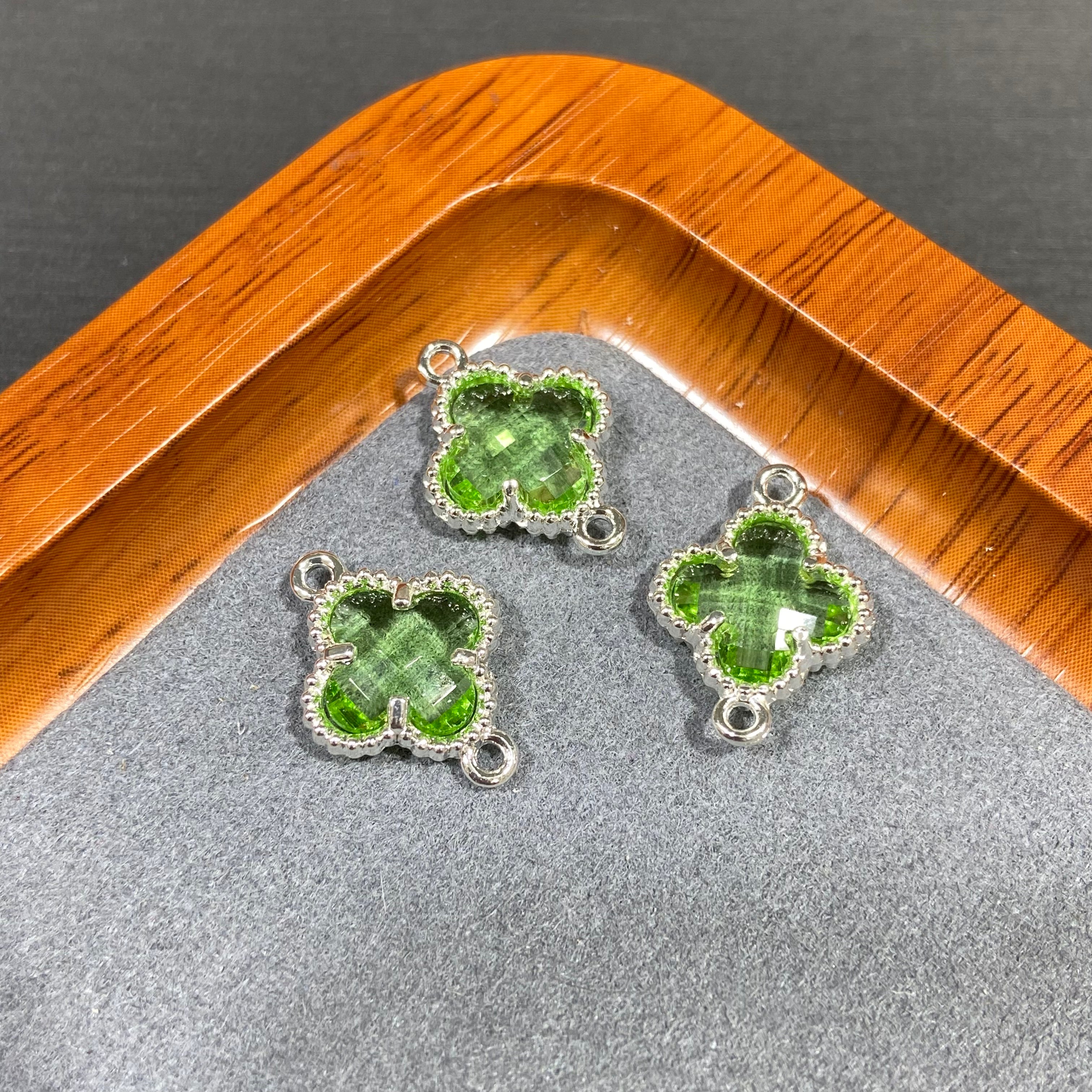 Cute Clover Accessories Set - 10 Pieces for DIY Jewelry & Bag Decoration