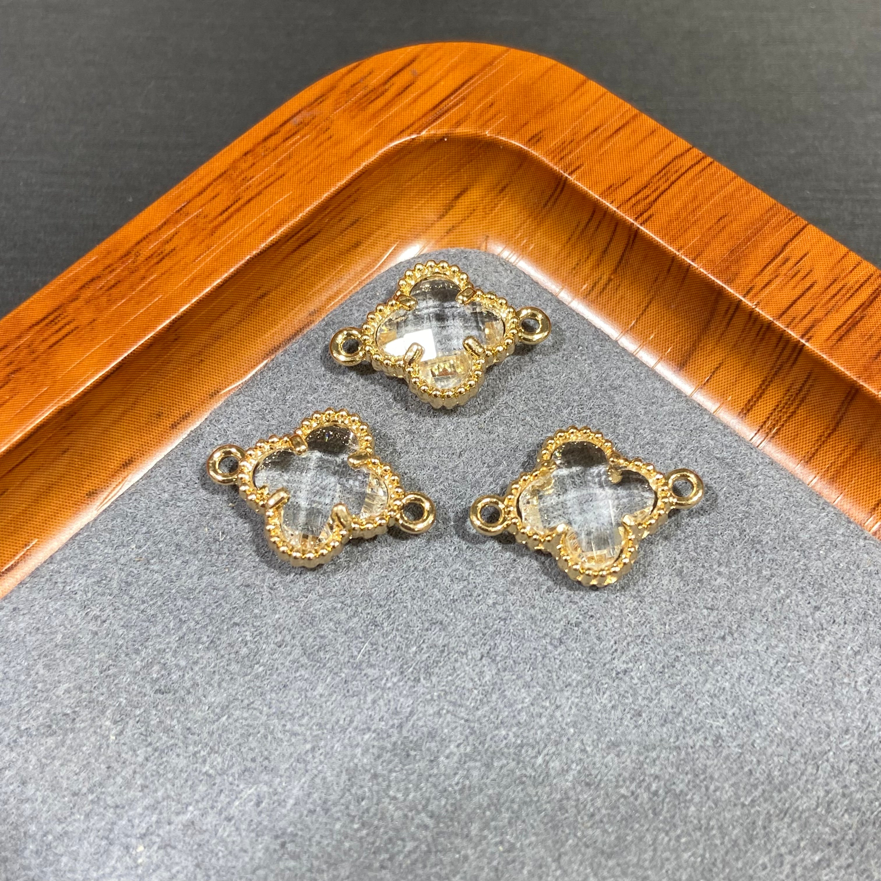 Cute Clover Accessories Set - 10 Pieces for DIY Jewelry & Bag Decoration