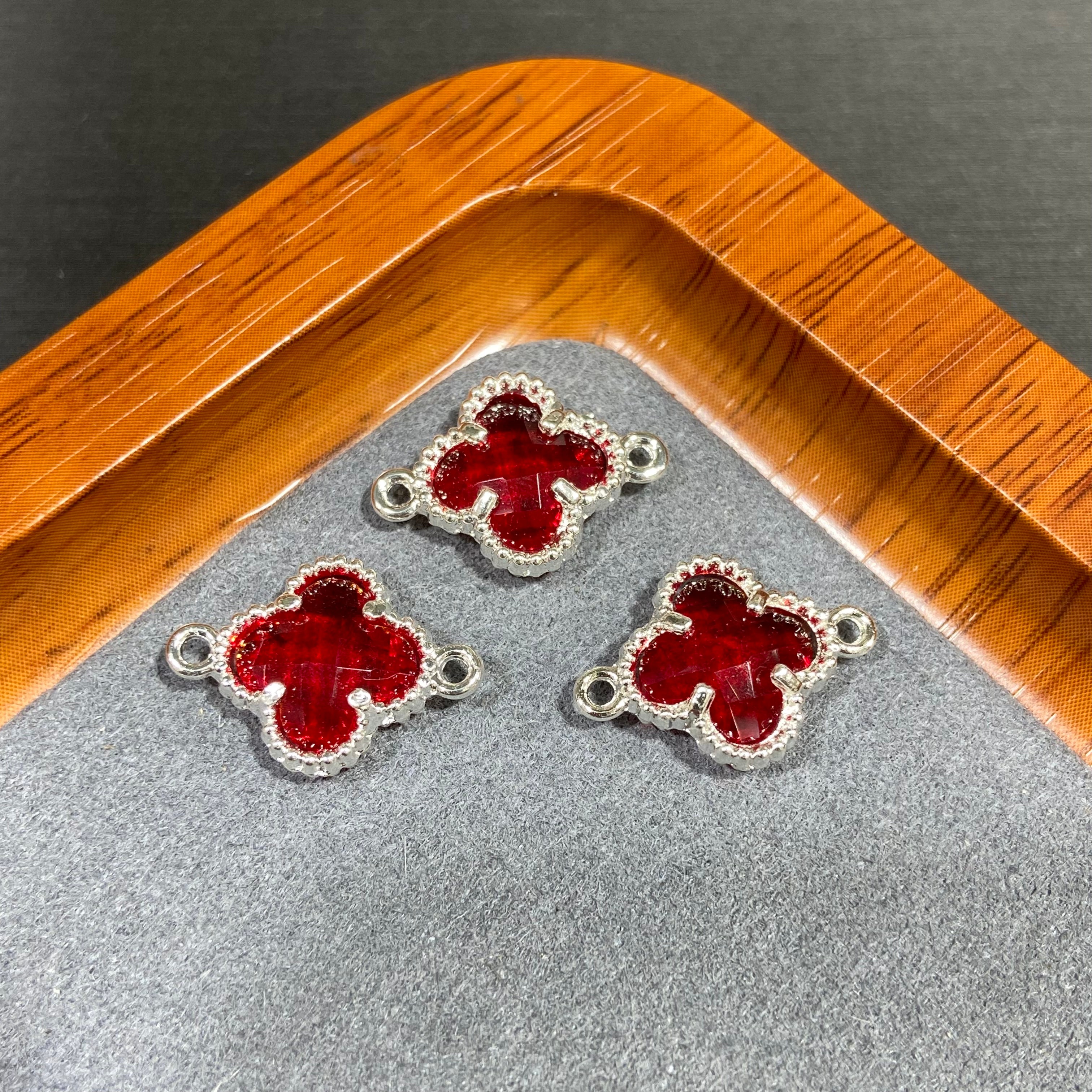 Cute Clover Accessories Set - 10 Pieces for DIY Jewelry & Bag Decoration