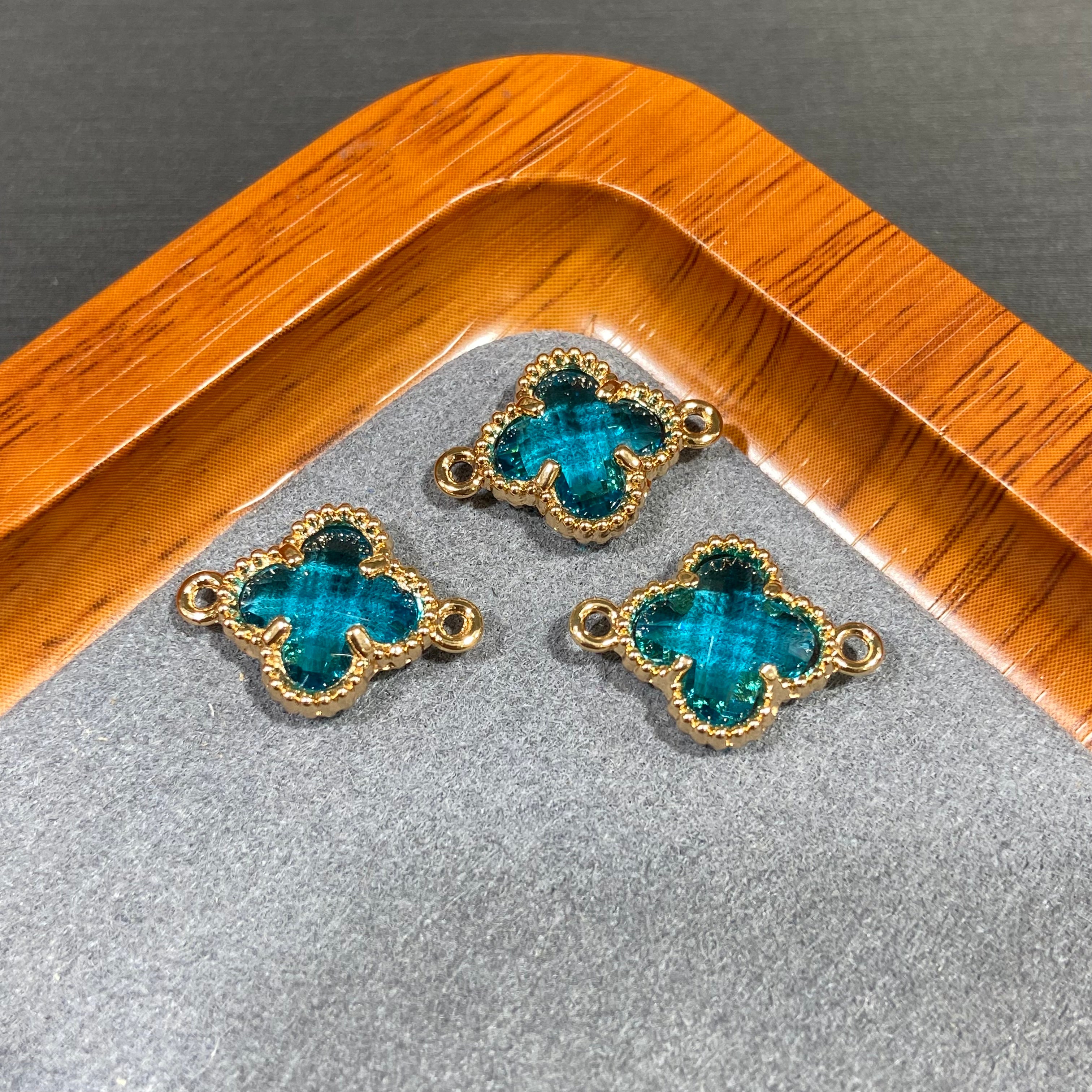 Cute Clover Accessories Set - 10 Pieces for DIY Jewelry & Bag Decoration