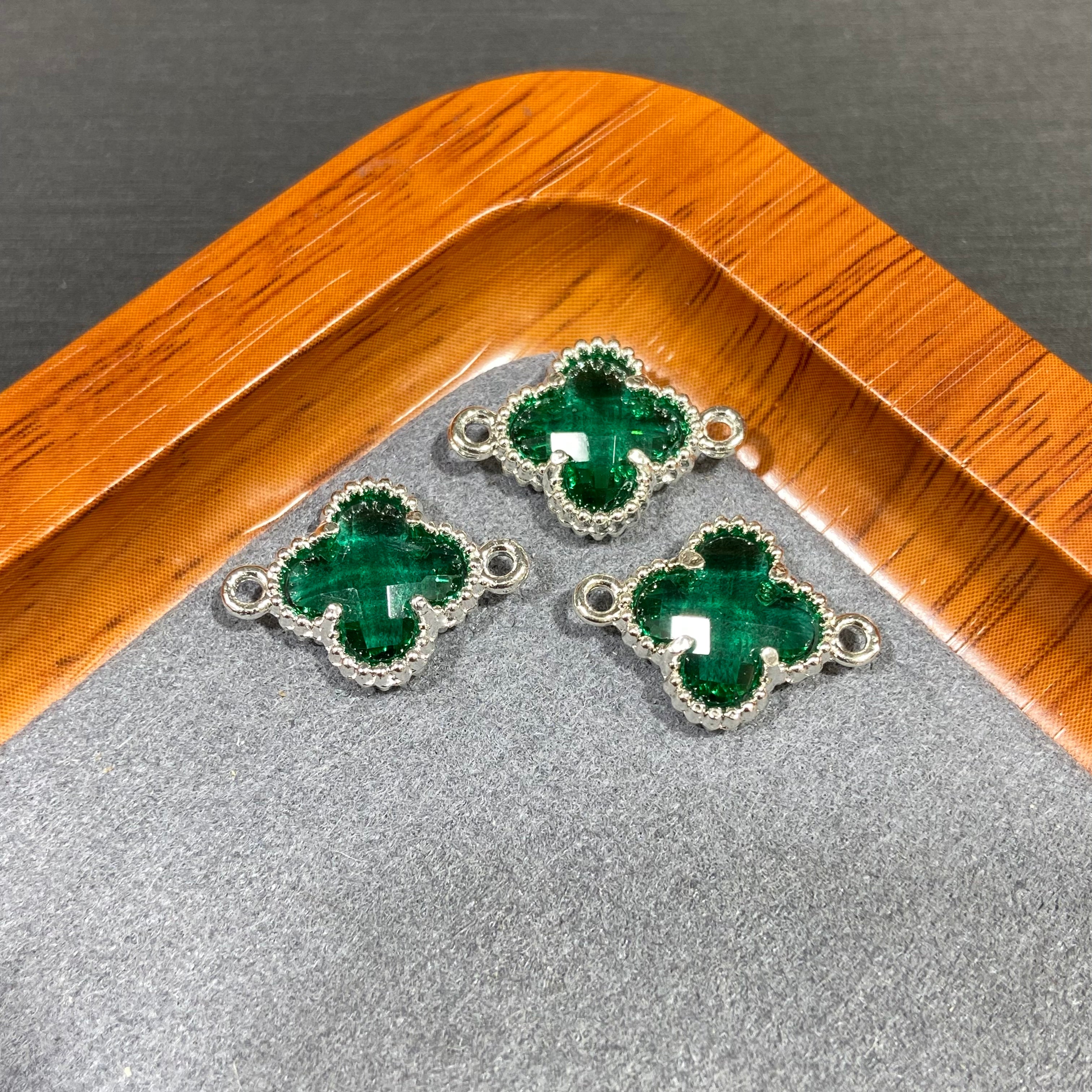 Cute Clover Accessories Set - 10 Pieces for DIY Jewelry & Bag Decoration