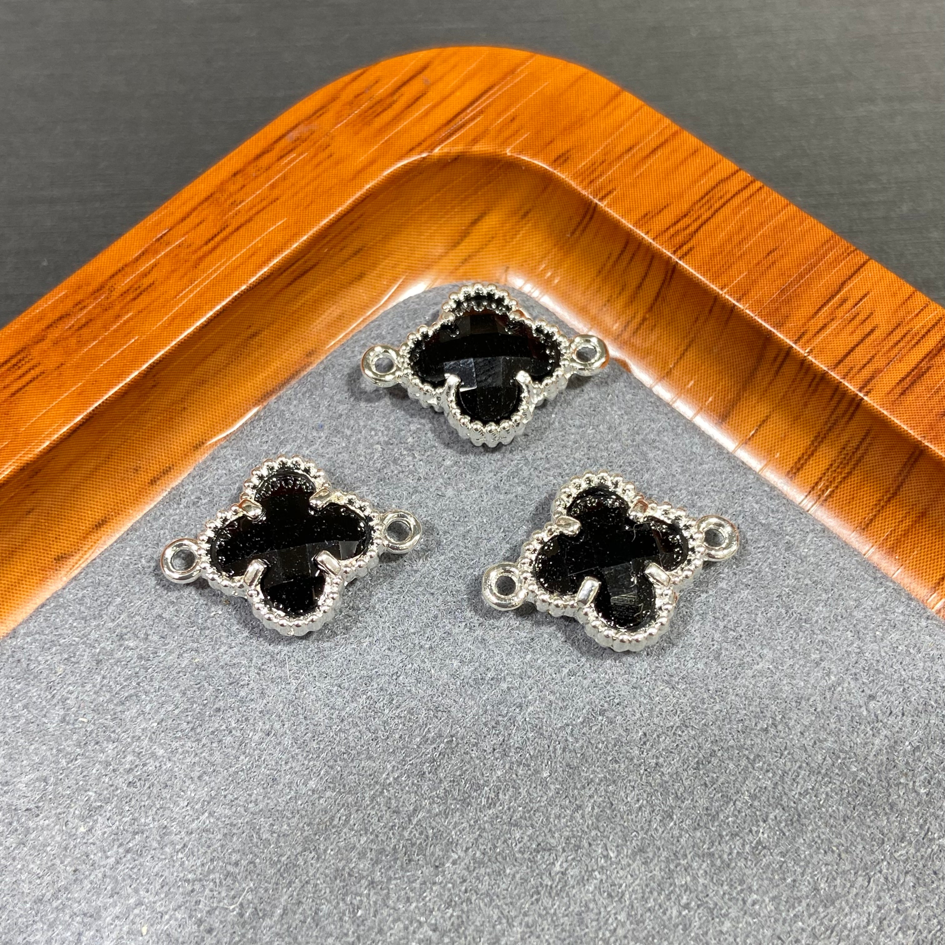 Cute Clover Accessories Set - 10 Pieces for DIY Jewelry & Bag Decoration