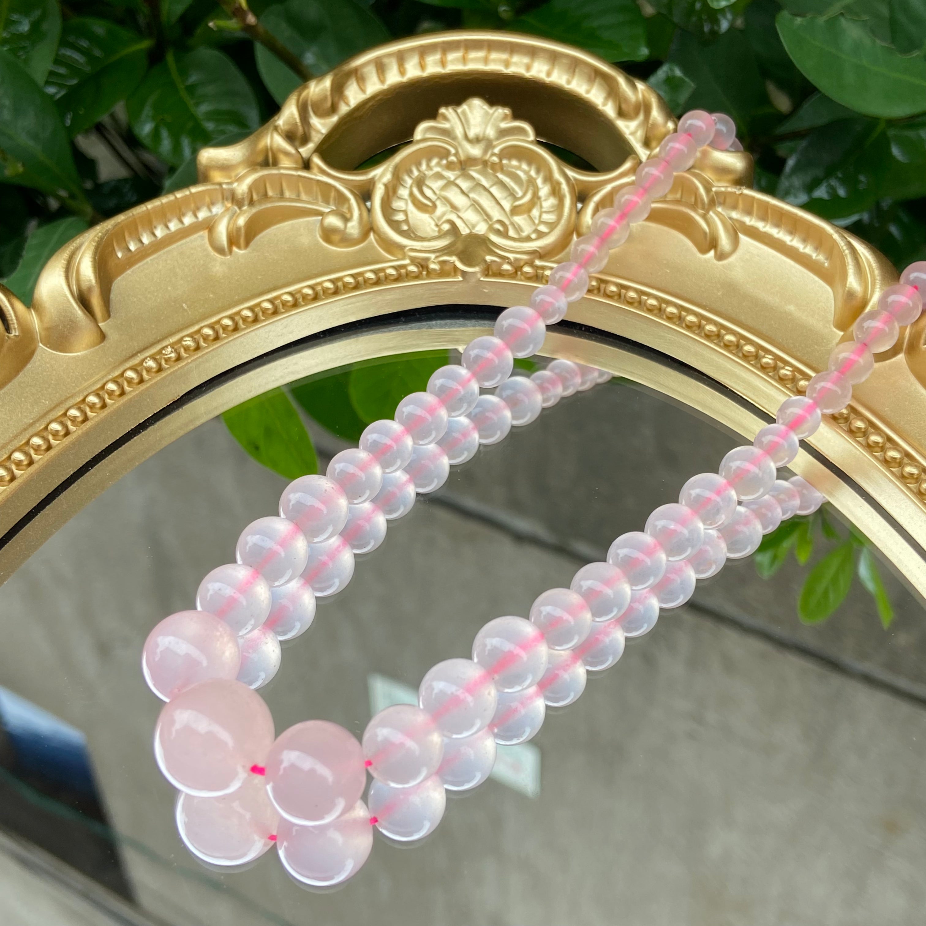 Natural Pink Quartzite Jade Necklace - Elegant Tower Bead Design, Dainty Gemstone Jewelry for Daily Wear